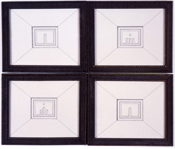     4 Facades 2006 ink on paper in artist’s frames 4 parts each: 22x26.3cm    