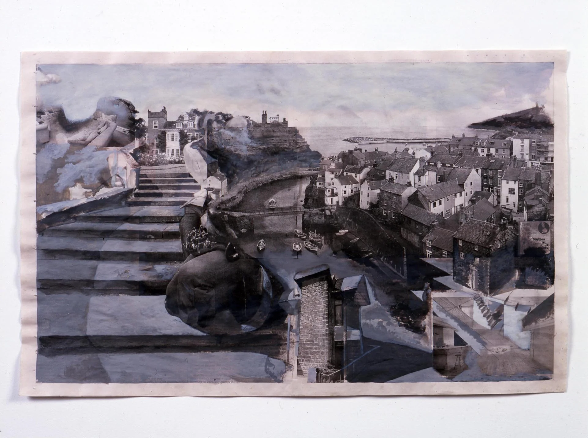 Continued Unnoticed 2005 Acrylic on newsprint 36.5 x 58cm