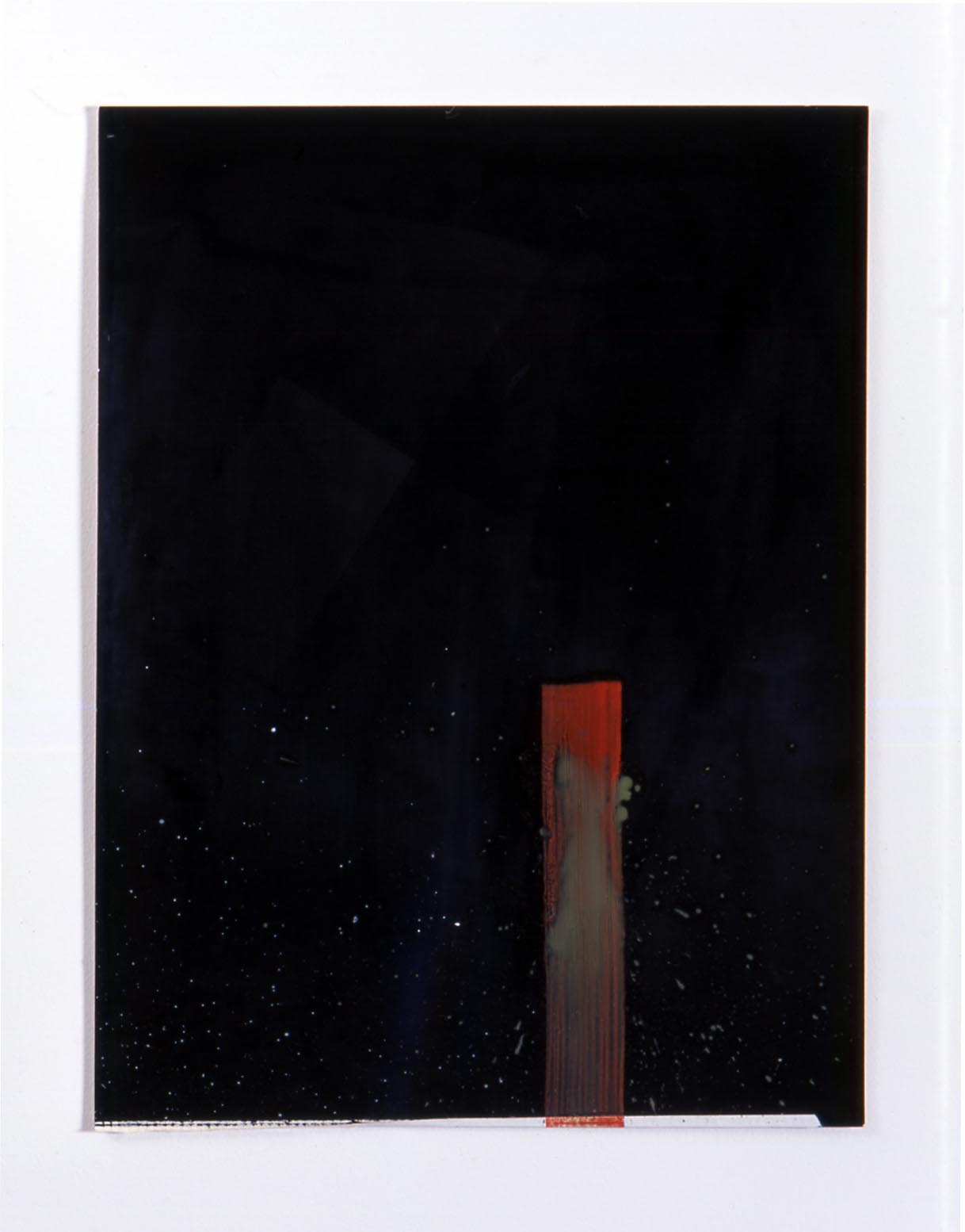     Untitled 2005 oil paint &amp; tape on photogram 40.5x30.5cm    