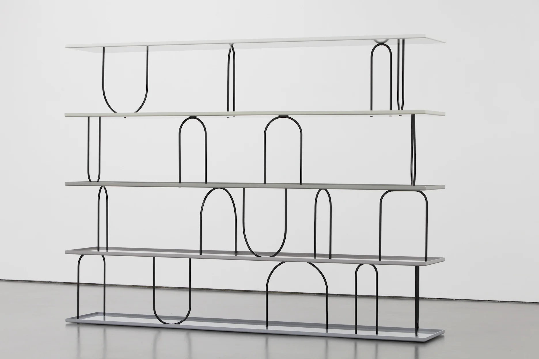 Wasserregal 2011 Powder coated steel, fixings, water 220 x 295 x 52 cm / 86.6 x 116 x 20.5 in