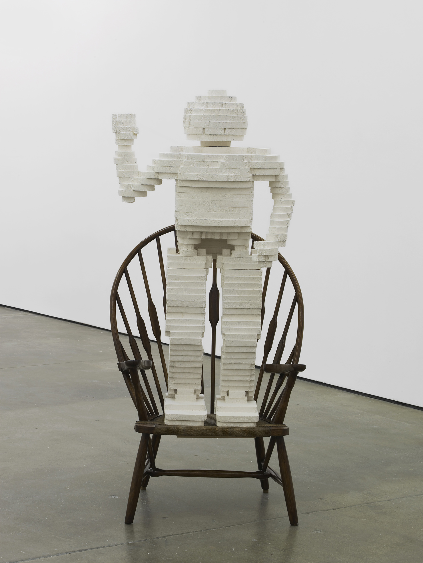     Asimo Robot  2014  Plaster and 20th century Windsor chair  164 x 85 x 50 cm / 64.5 x 33.4 x 19.6 in 