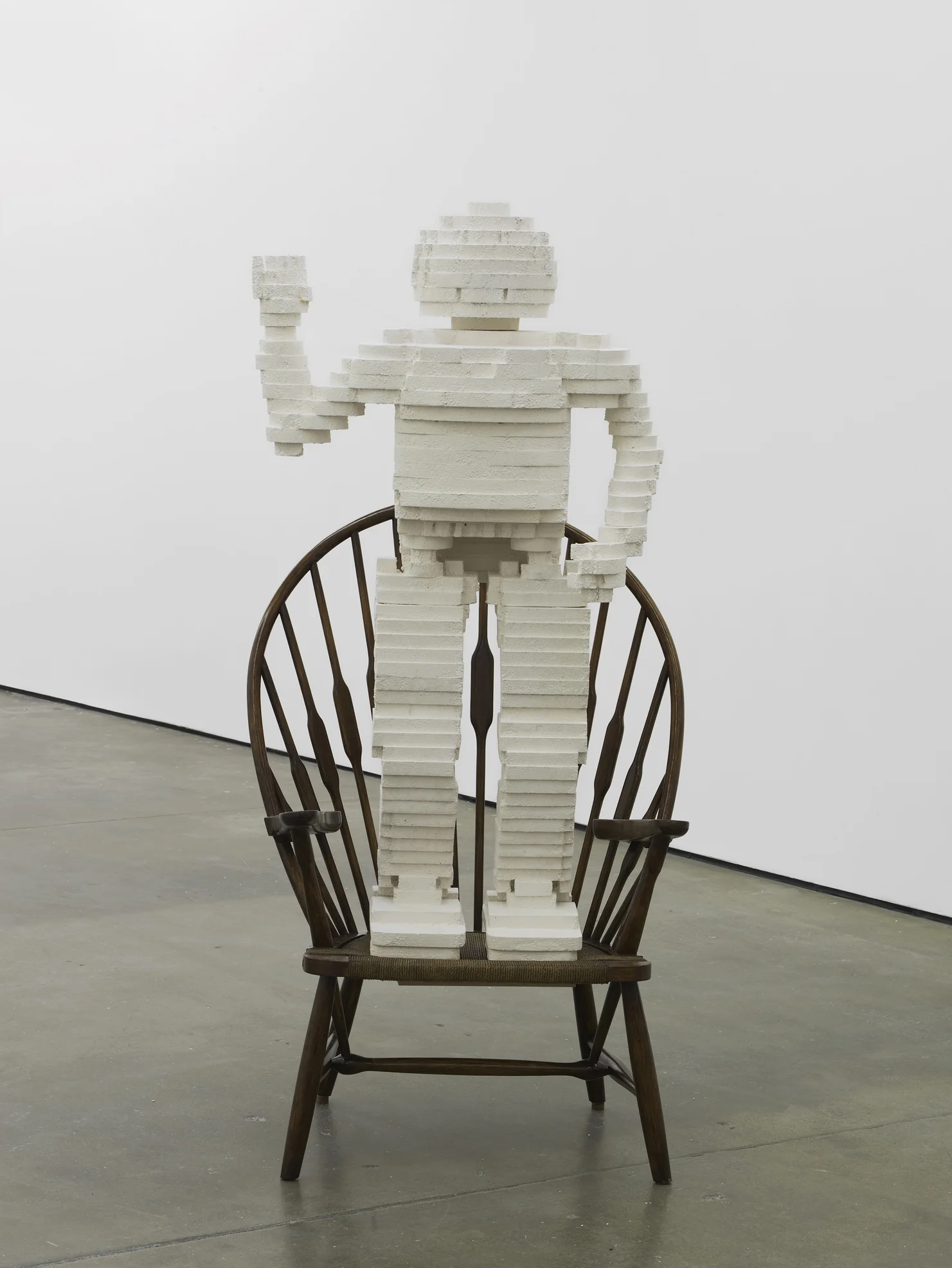 Asimo Robot 2014 Plaster and 20th century Windsor chair 164 x 85 x 50 cm / 64.5 x 33.4 x 19.6 in