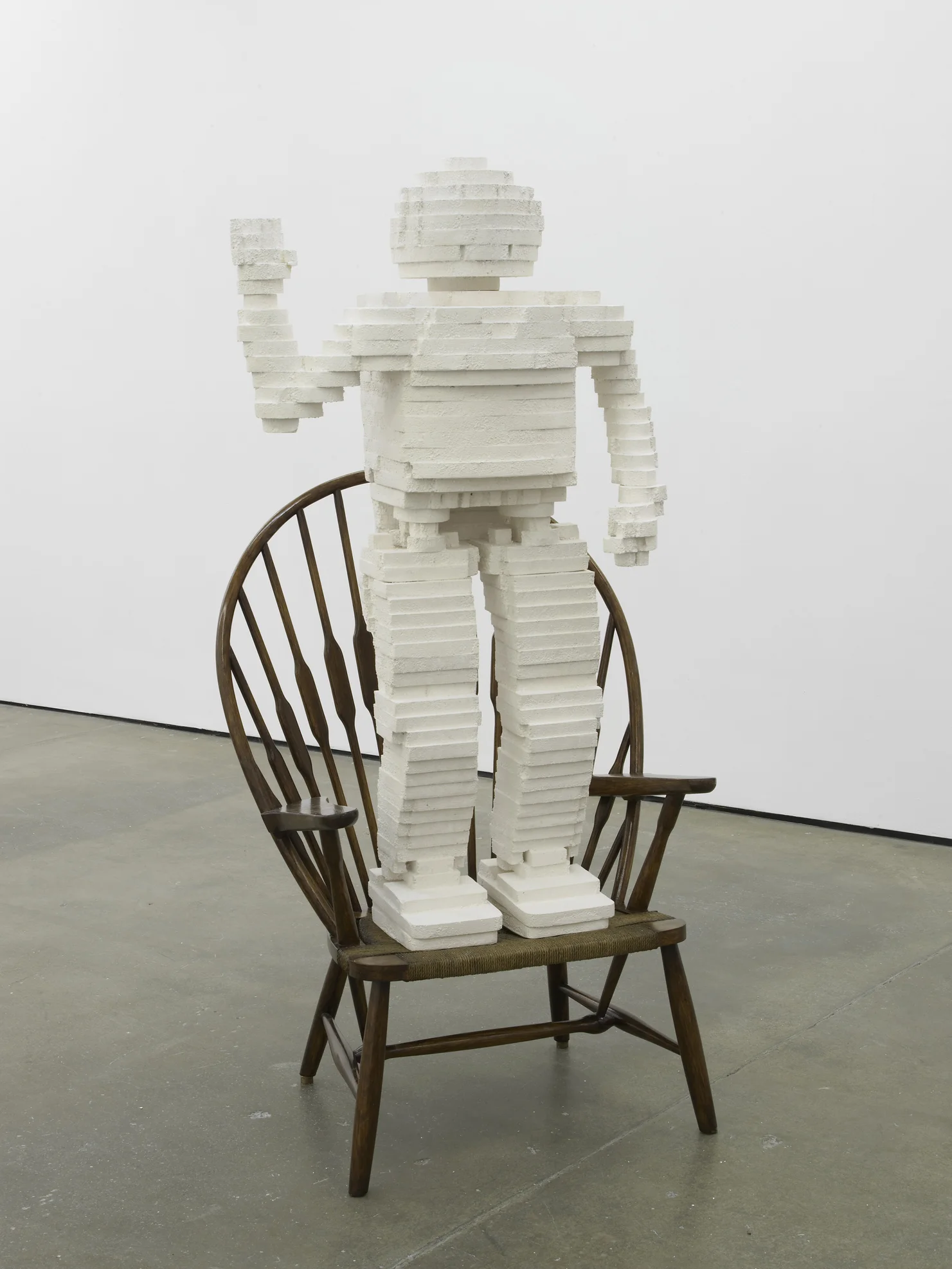 Asimo Robot 2014 Plaster and 20th century Windsor chair 164 x 85 x 50 cm / 64.5 x 33.4 x 19.6 in