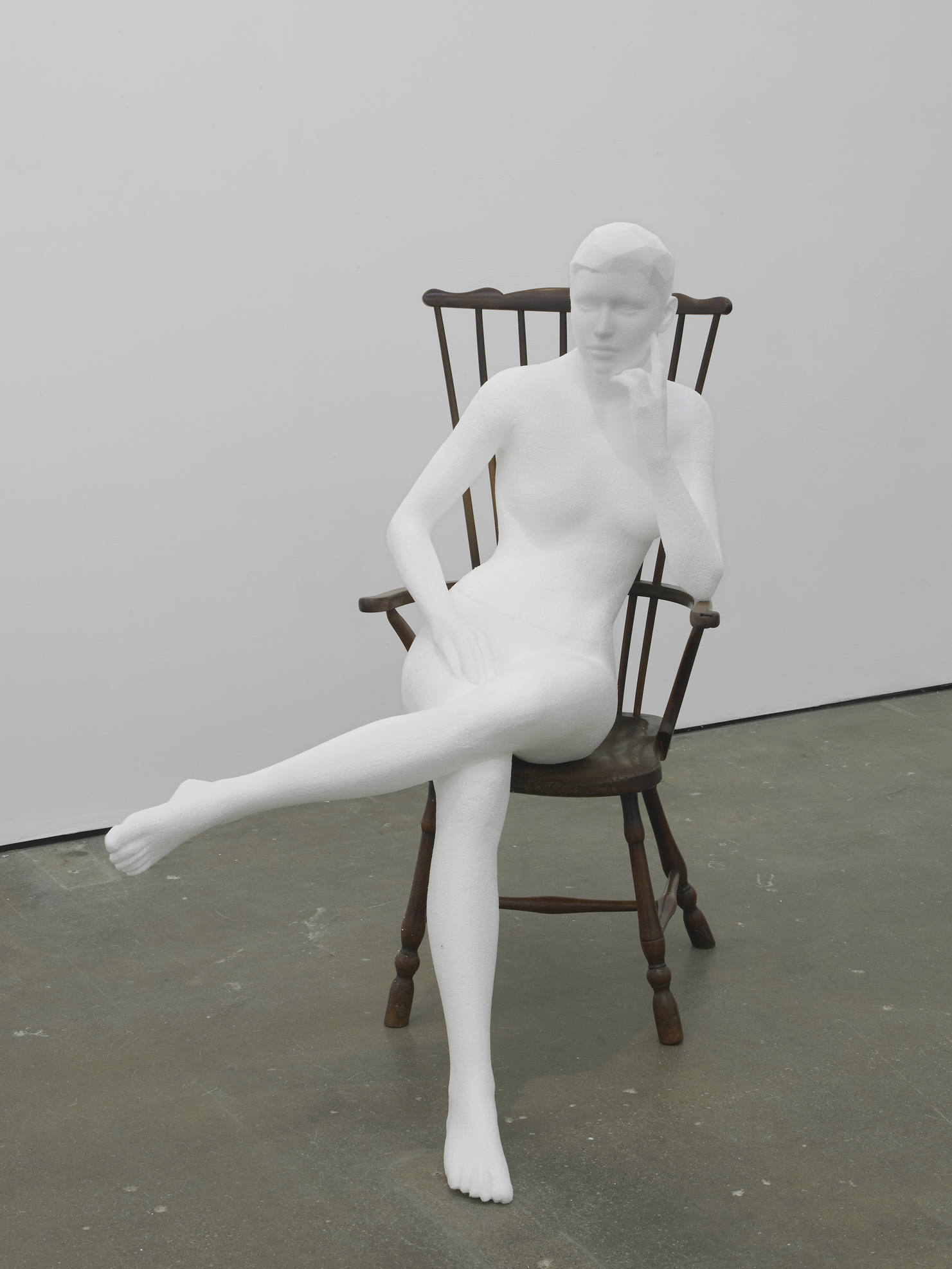     Seated Nude  2014  Polystyrene and 20th century Windsor chair  125 x 95 x 100 cm / 49.2 x 37.4 x 39.3 in 