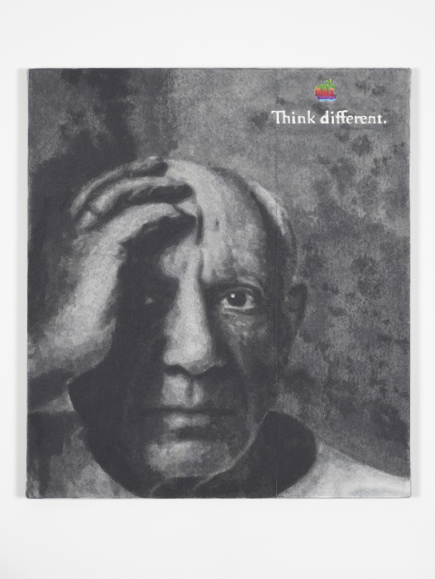     Think Different (1990’s)  2014  Hand-painted inkjet inks on fibre paper and linen  80 x 90 cm / 35.4 x 31.4 in 