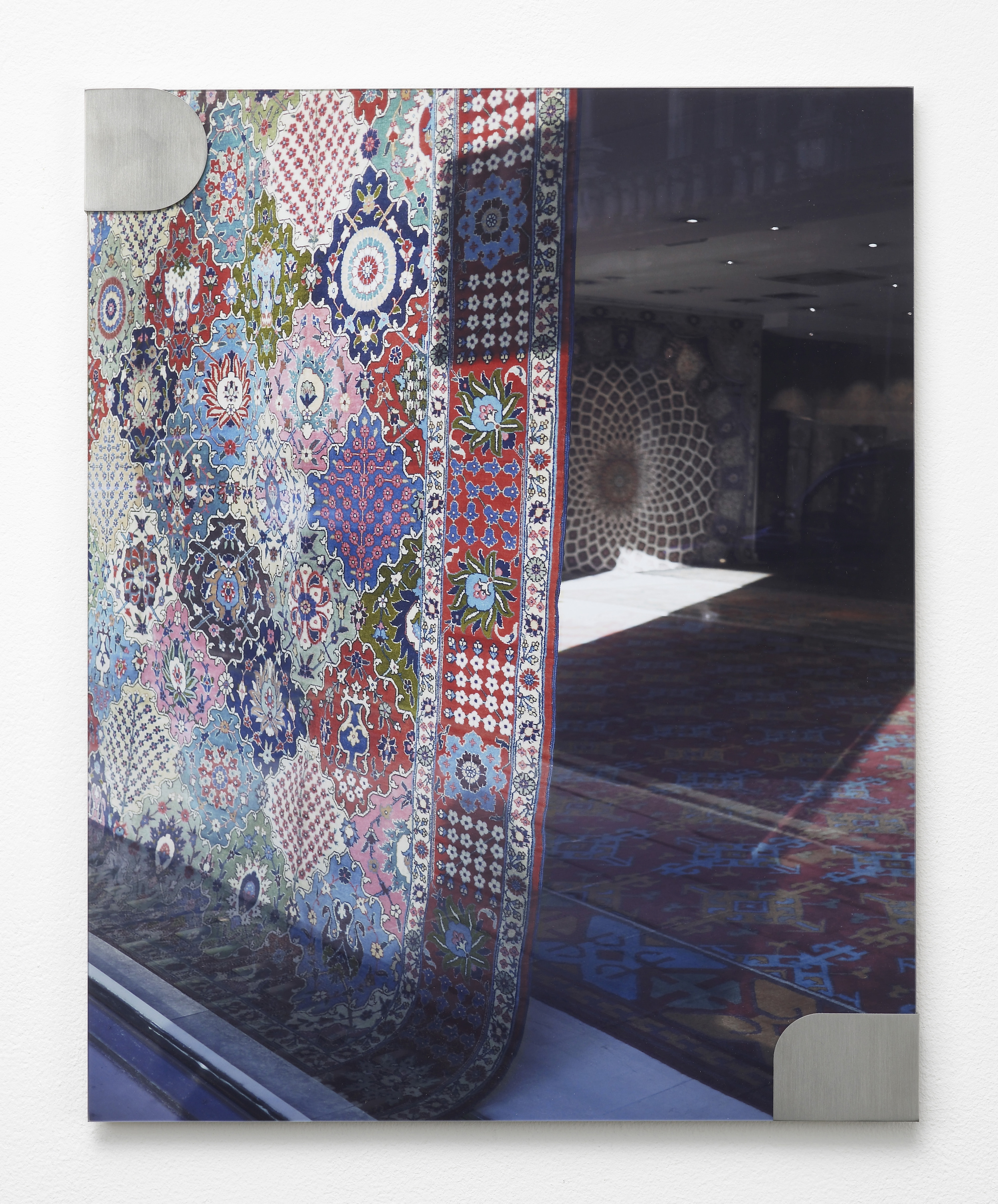     Nicole Wermers Carpets and Glass #1 2012 C-print, stainless steel clips, clip frame 50 x 40 cm 