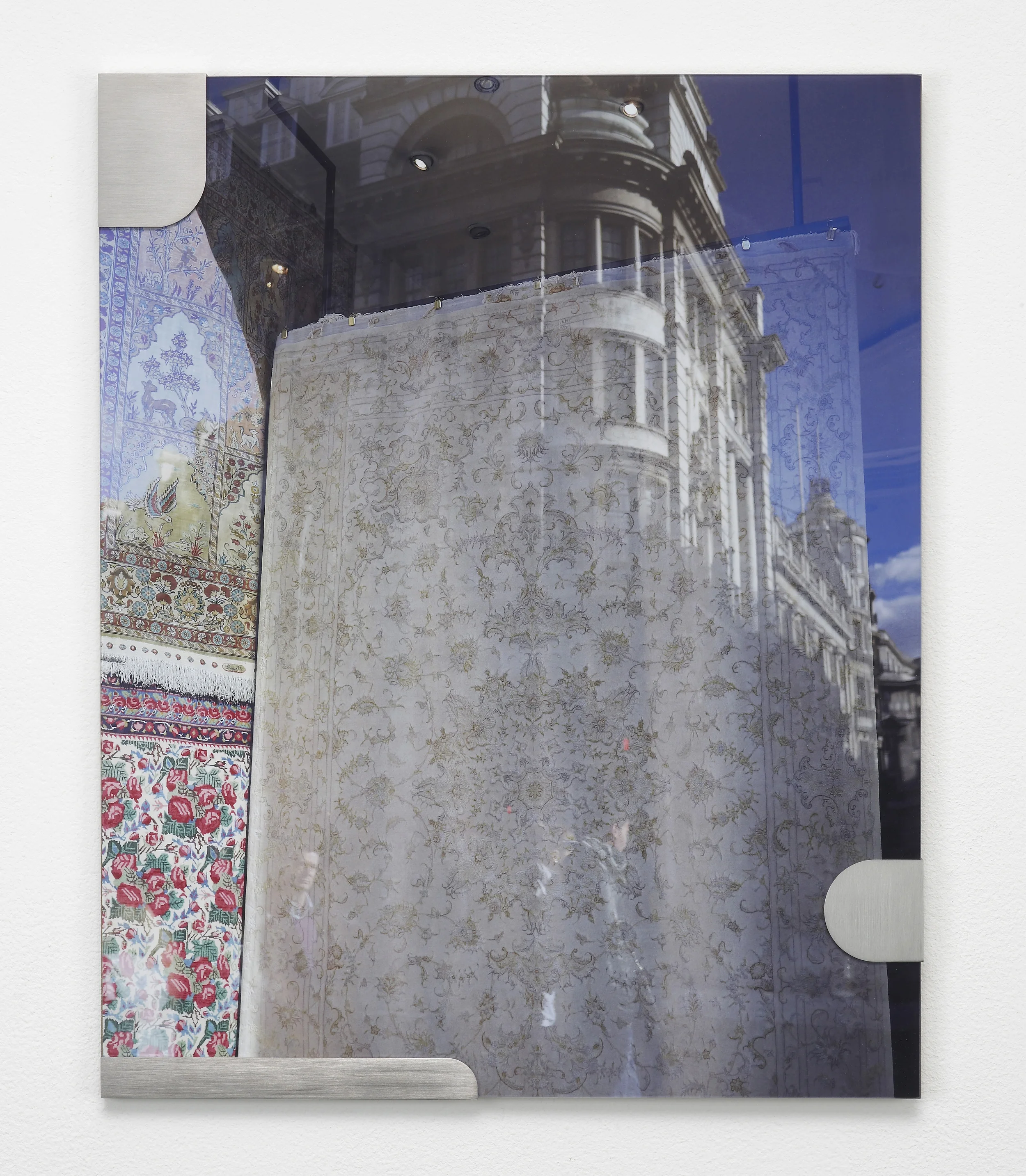 Nicole Wermers Carpets and Glass #5 2012 C-print, stainless steel clips, clip frame 50 x 40 cm