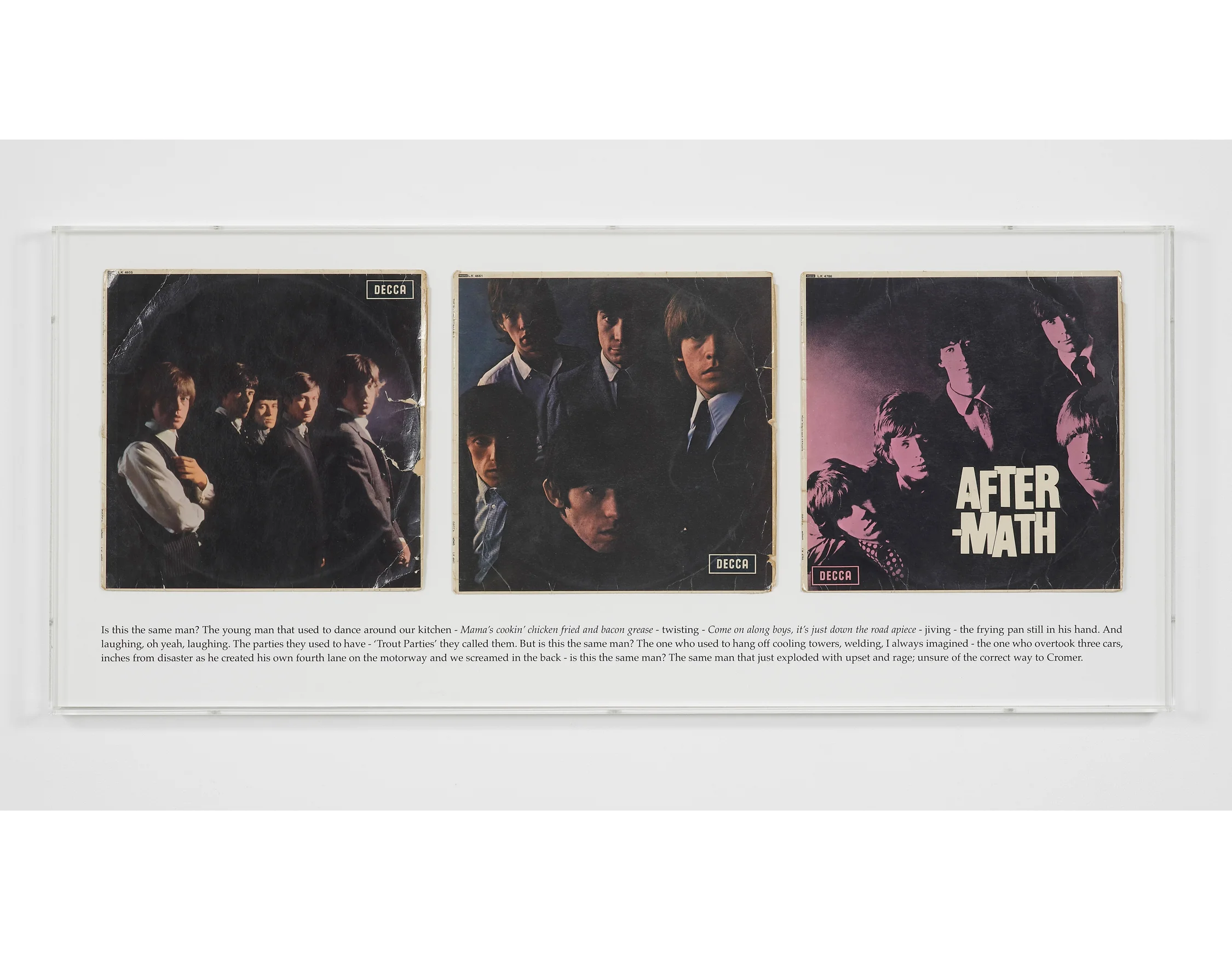 A History of Music (Power Station Dad) 2012 Album covers, screenprint, perspex frame 47 x 107.5 cm / 18.5 x 42.3 in