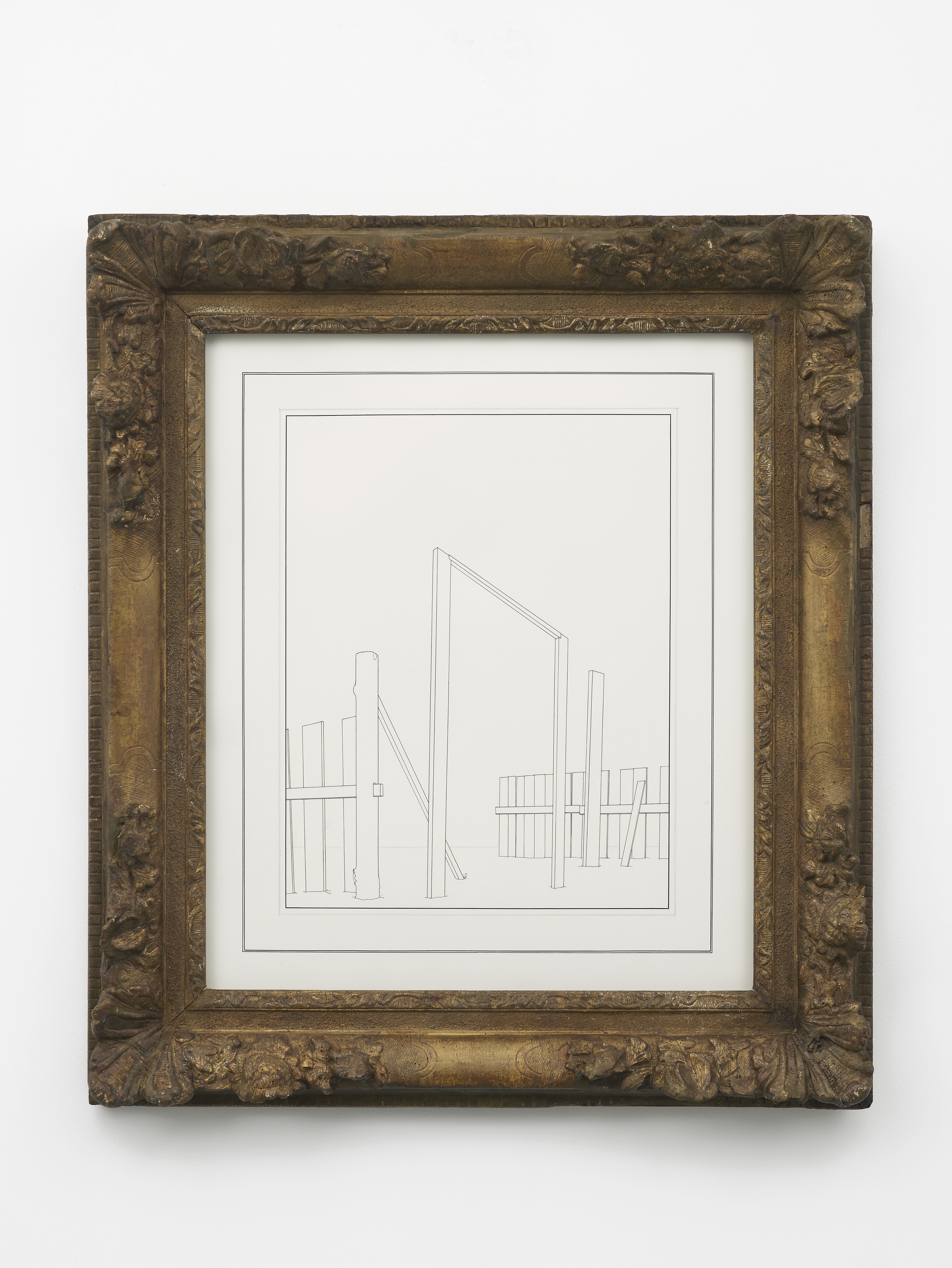     House under Construction 2014 Ink and graphite on paper in artist’s frame 80.5 x 71 x 8.5 cm / 31.6 x 27.9 x 3.3 in 