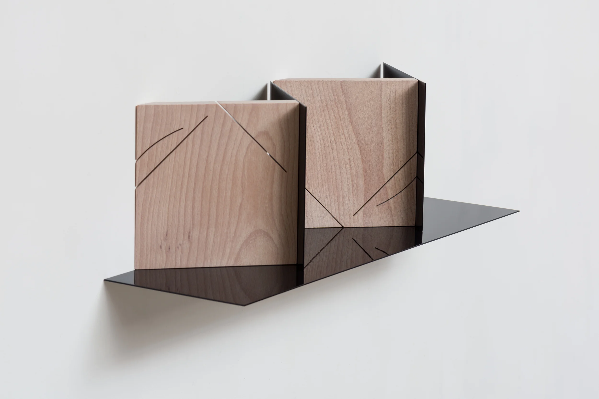 Corners (Mirrored) 2014 Euro-beech hardwood, steel, copper rivets, enamel, wax 17.7 x 60.9 x 17.7 cm / 7 x 24 x 7 in