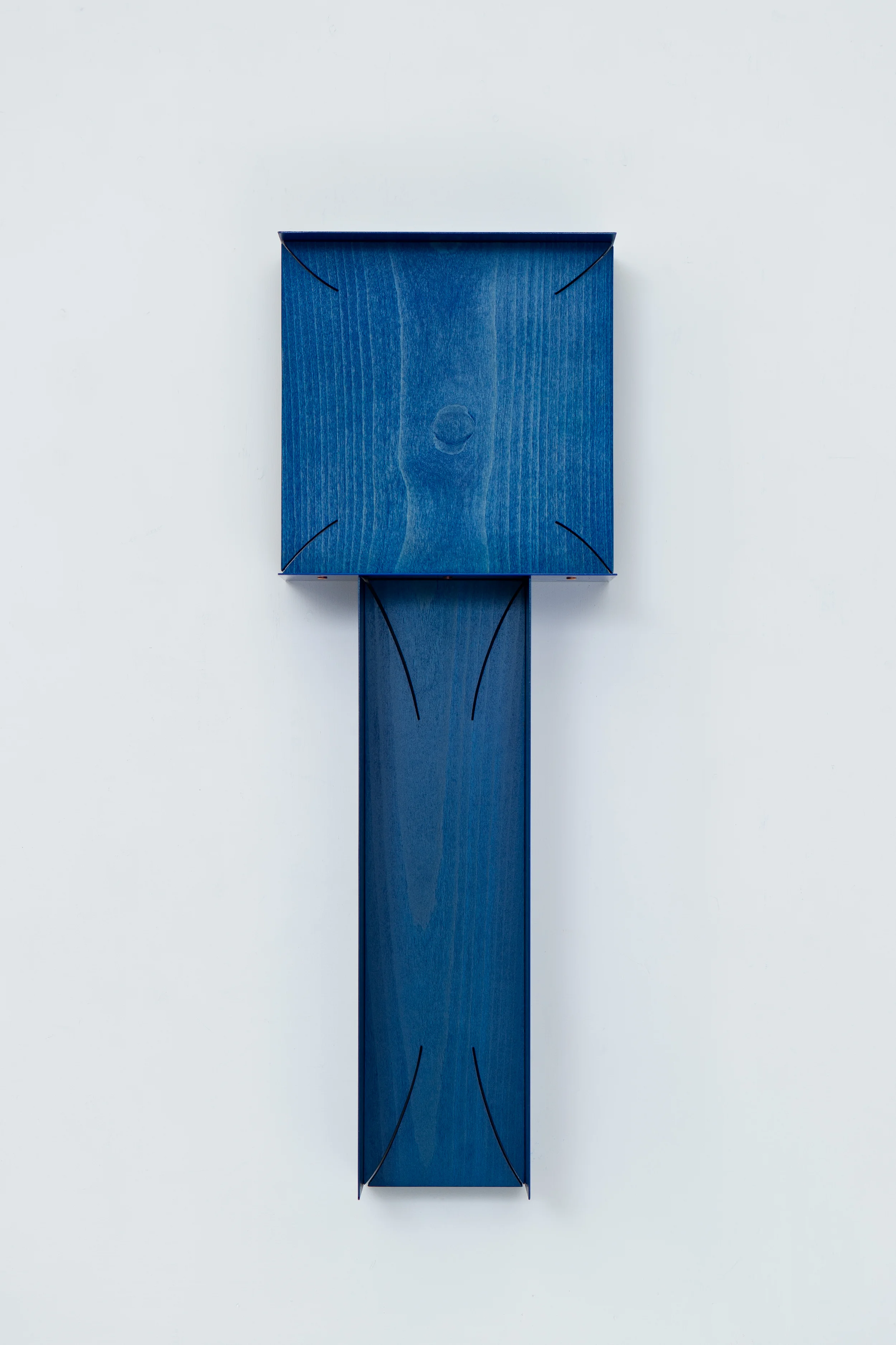 Stacked Plaques (Navy) 2014 Euro-Beech hardwood, steel, copper rivets, enamel, wax 57.6 x 20.3 x 12.7 cm / 22.7 x 8 x 5 in