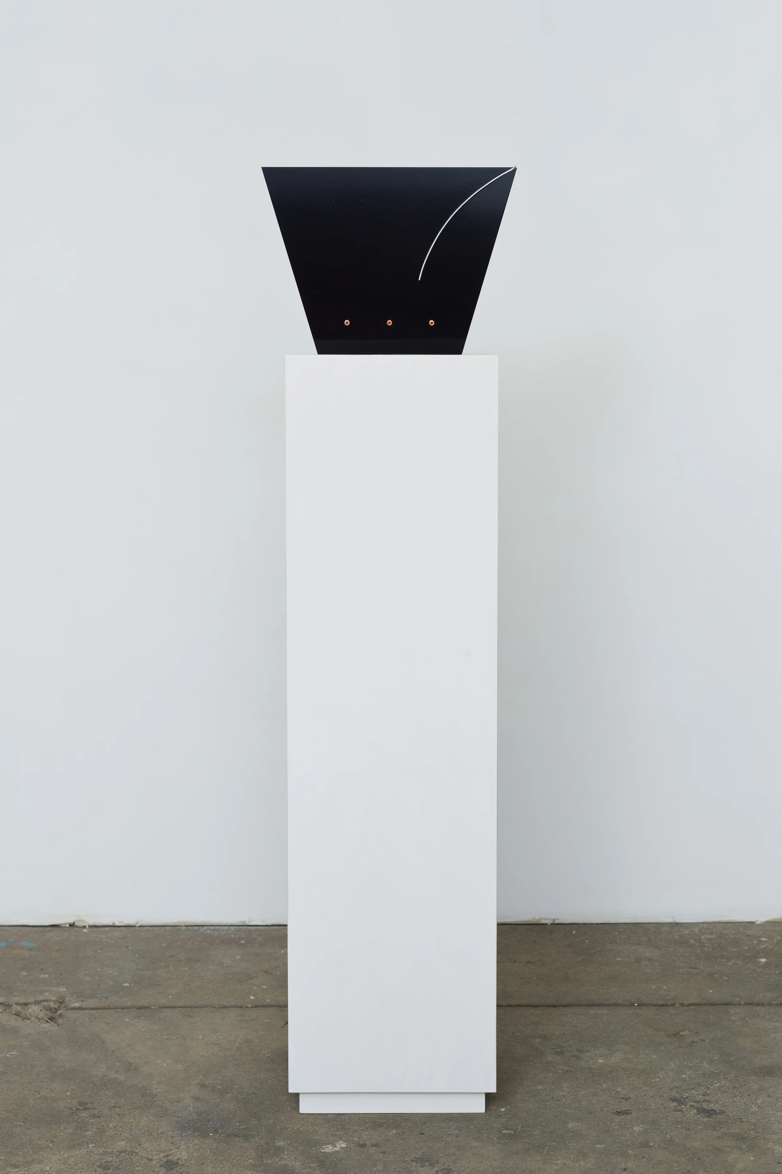 Corner (Jade) 2014 Euro-Beech hardwood, steel, copper rivets, enamel, wax 26.6 x 26.6 x 20.3 cm / 10.5 x 10.5 x 8 in Plinth: 83.8 x 22.8 x 22.8 cm / 33 x 9 x 9 in