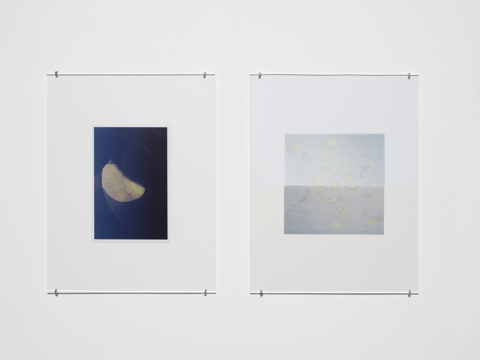     Untitled 2015 Unique C-print, inkjet print, non-reflective perspex, L shaped pins&nbsp; 2 parts, each: 27.9 x 21.5 cm / 11 x 8.5 in 