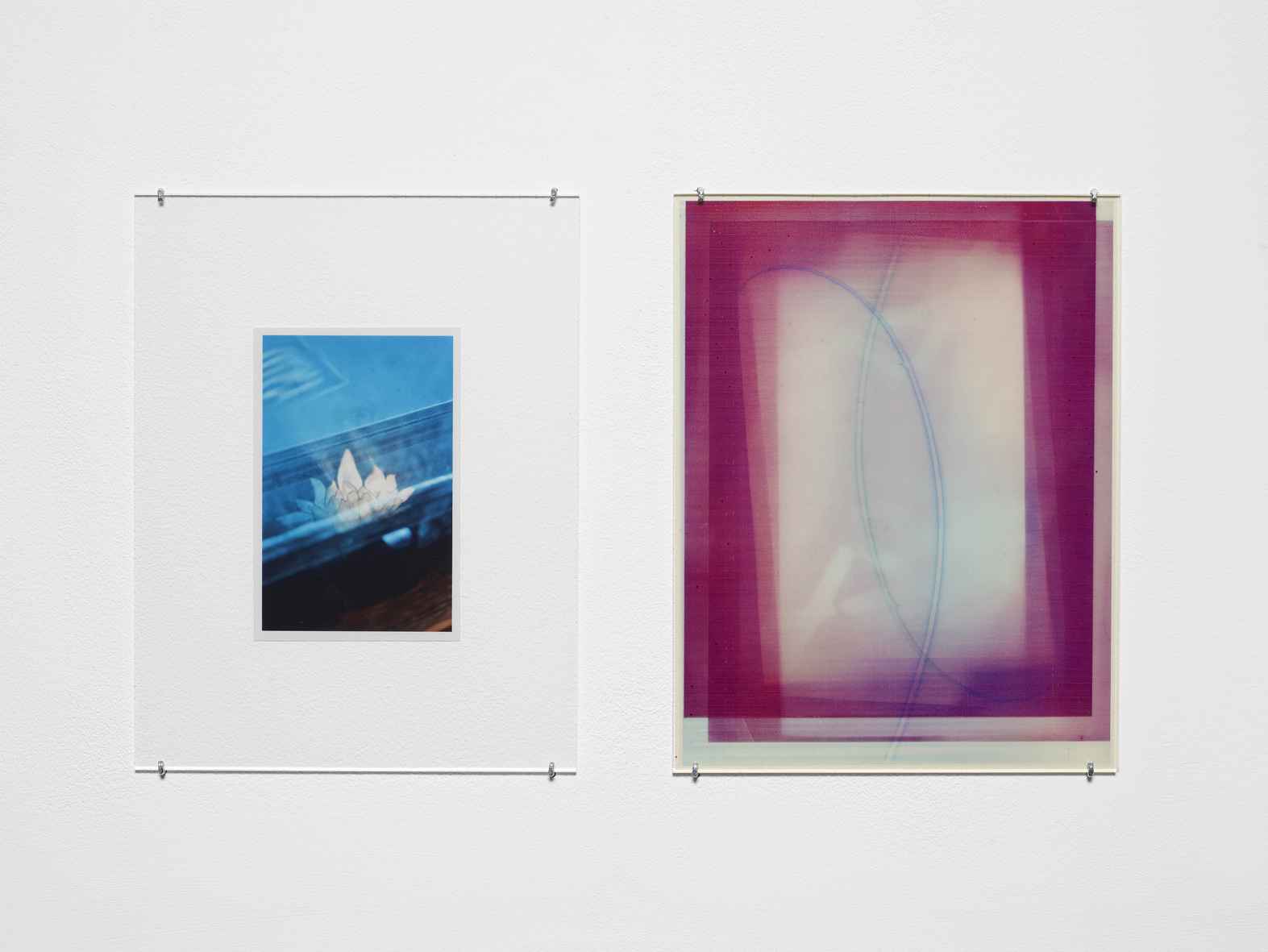     Untitled 2015 Unique C-print, inkjet print, inkjet print on transparency, non-reflective perspex, L shaped pins&nbsp; 2 parts, each: 27.9 x 21.5 cm / 11 x 8.5 in 