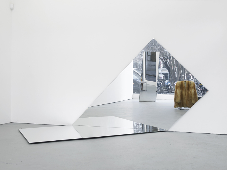         Robert &amp; Trix Haussmann   Spiegelobjekt Faltung 1   2013   Mirrored glass on engineered blackboard   151 x &nbsp;297 x 150 cm / 59.4 x 116.9 x 59 in   Ed. 1/3 + 2 APs  