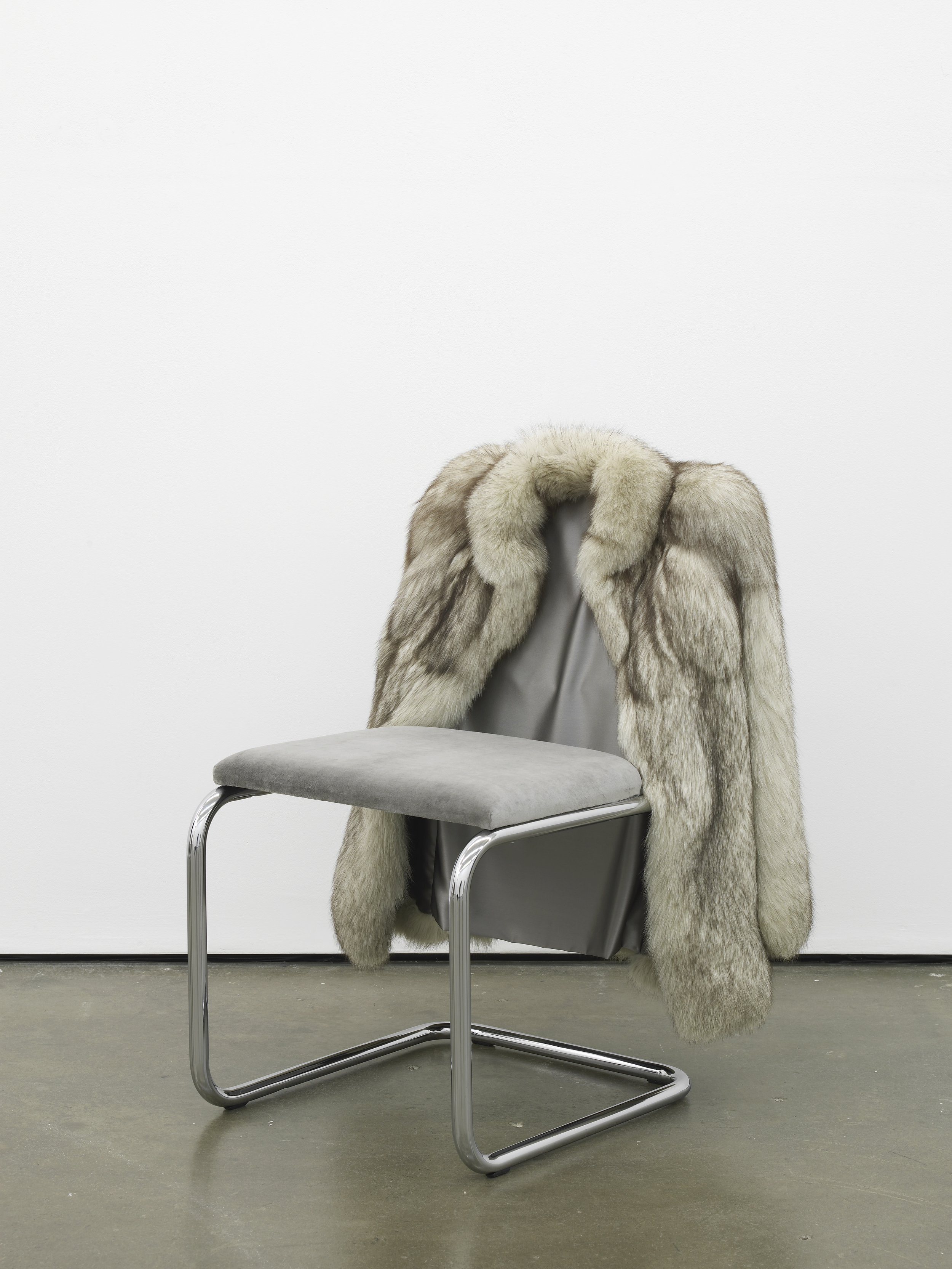     Untitled Chair - FXG-1 2015 Vintage fur, steel tubing, upholstery, silk and velvet 85 x 65 x 60 cm / 33.4 x 25.5 x 23.6 in   