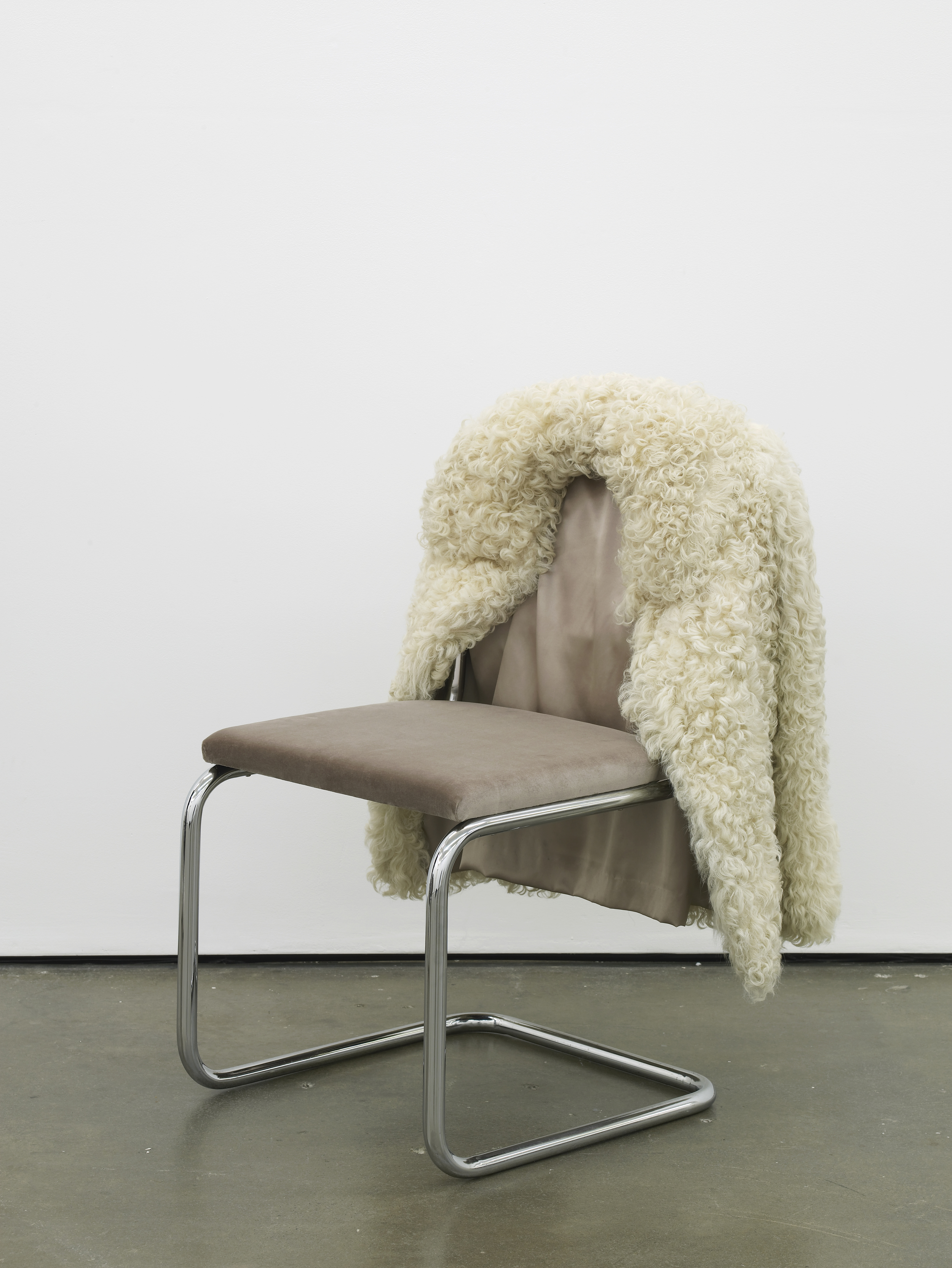     Untitled Chair - AL-0 &nbsp; &nbsp; &nbsp; &nbsp; &nbsp;&nbsp; 2015 Vintage fur, steel tubing, upholstery, silk and velvet 85 x 65 x 60 cm / 33.4 x 25.5 x 23.6 in 