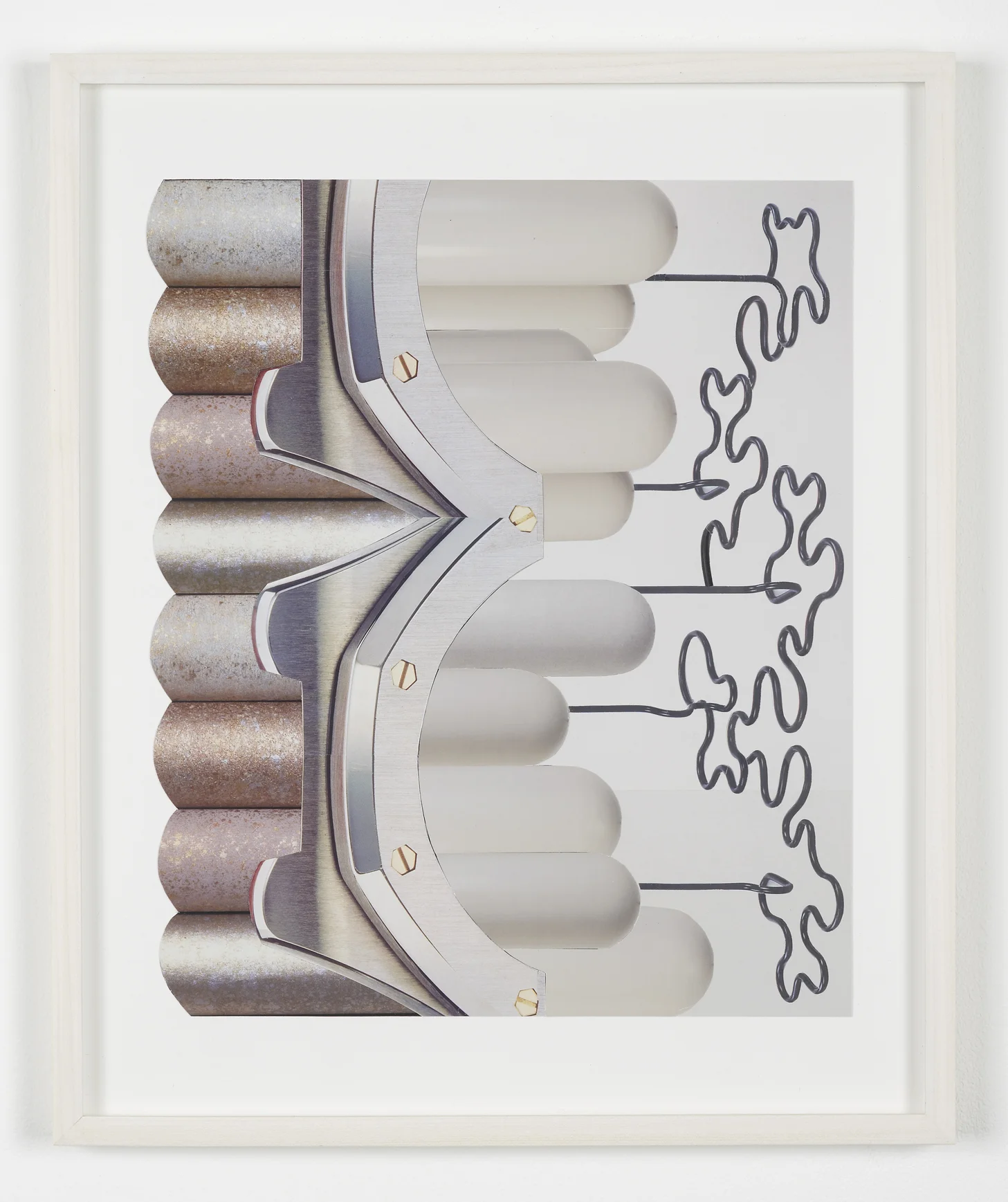 Untitled (reflective and white shapes, black curls) 2011 Collaged magazine pages 41.6 x 34 cm / 16.3 x 13.3 in