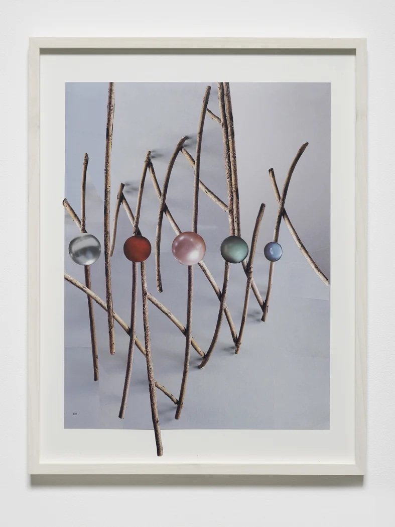Untitled (twigs & pearls) 2015 Collaged magazine pages 39.7 x 30.5 cm / 15.6 x 12 (unframed)