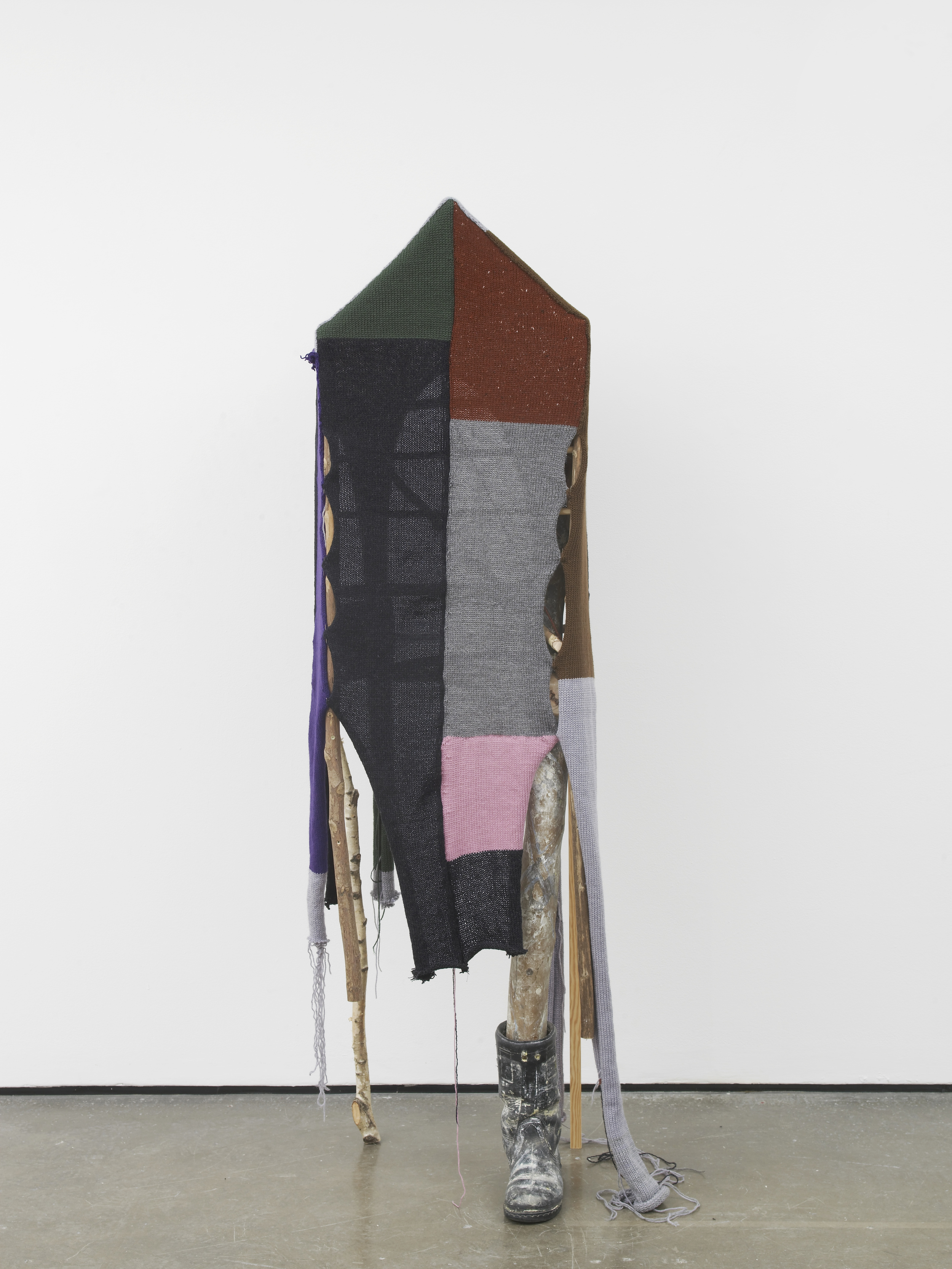     Walking house 2016 Leather boot, plaster, wood, metal, wool 184 x 50 x 60 cm / 72.4 x 19.6 x 23.6 in 