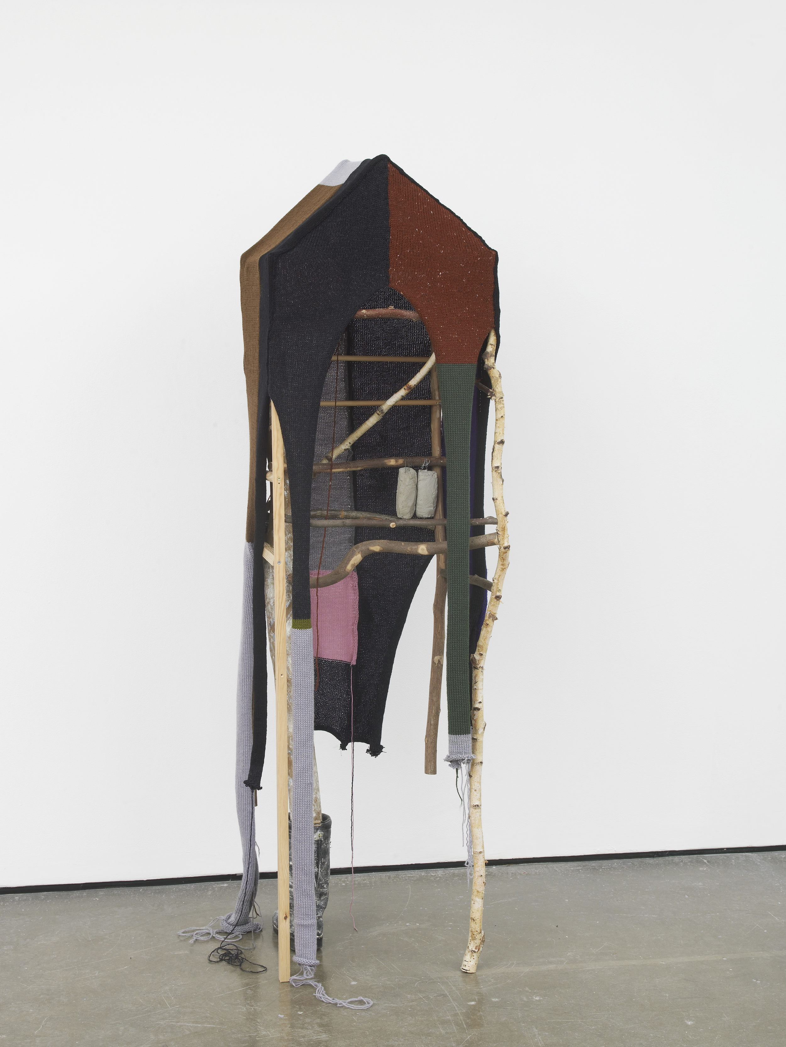     Walking house 2016 Leather boot, plaster, wood, metal, wool 184 x 50 x 60 cm / 72.4 x 19.6 x 23.6 in 