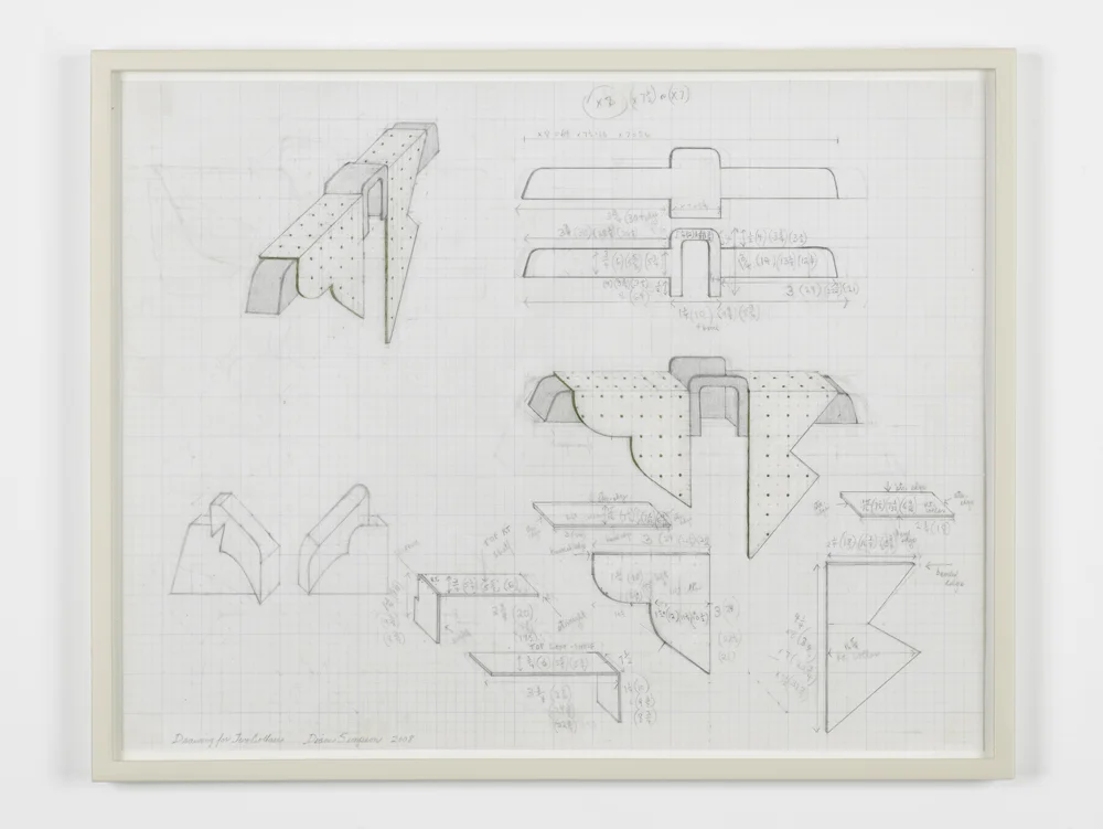 Drawing for Two Collars 2008 Graphite on vellum graph paper 57.8 x 45.2 cm / 22.7 x 17.7 in