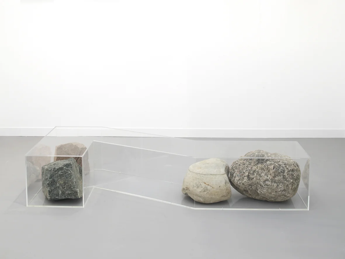 Rock Bench 2016 Plexiglas and rocks 40 x 207 x 84 cm / 15.7 x 81.5 x 33.1 in