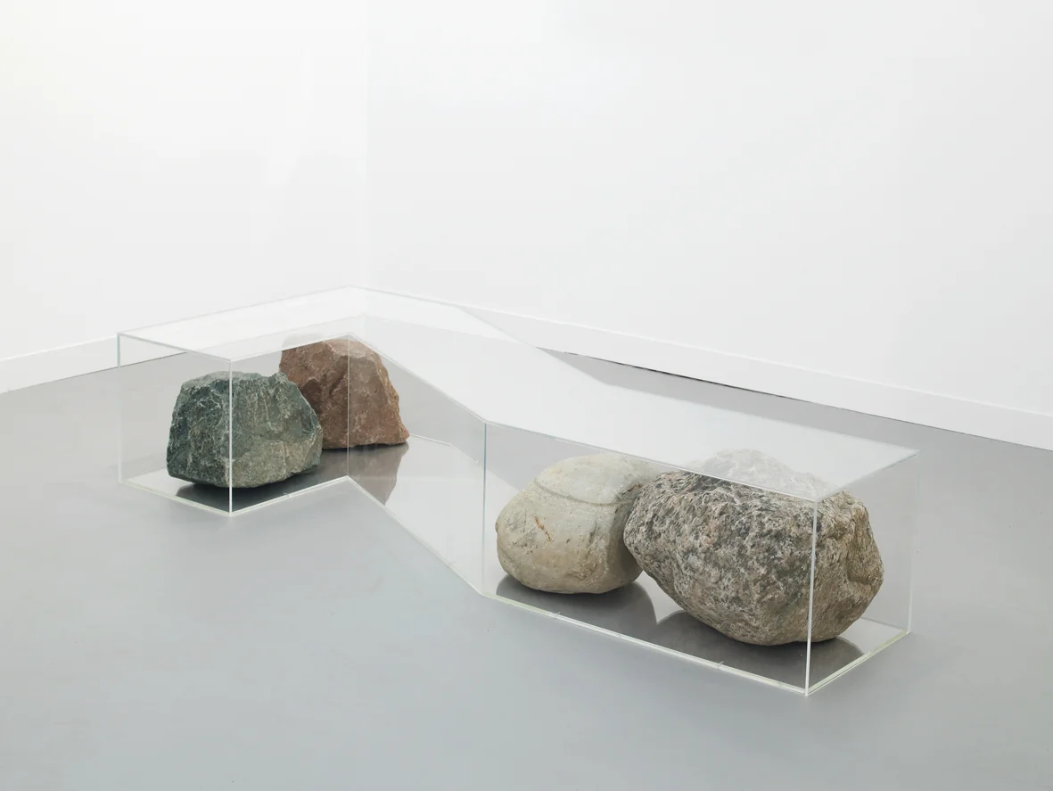 Rock Bench 2016 Plexiglas and rocks 40 x 207 x 84 cm / 15.7 x 81.5 x 33.1 in