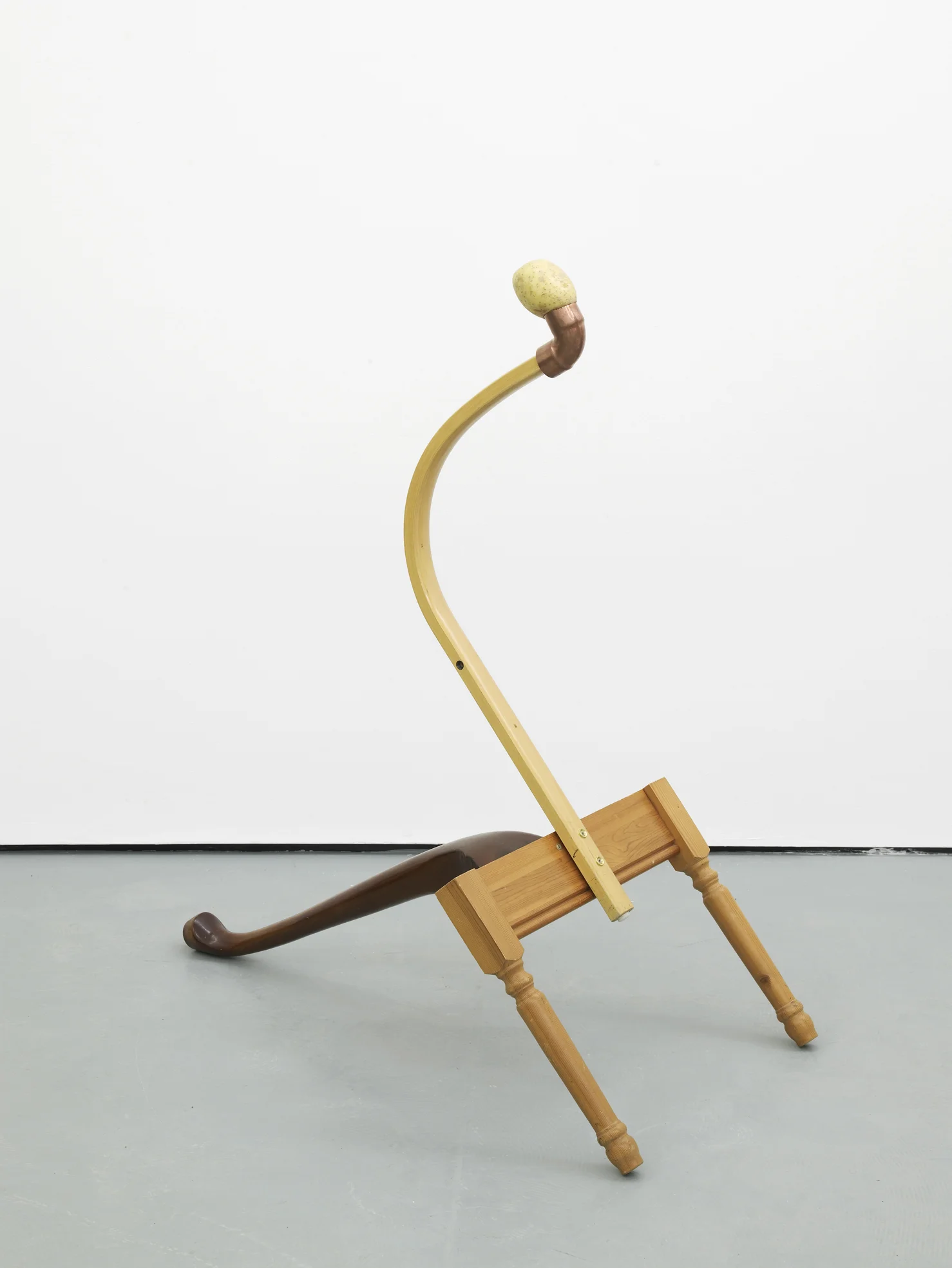 Catachresis ♯72 Eye of the potato, elbow of the pipe, arm of the chair and legs of the tables 2016 Found materials 110 x 56 x 98 cm / 43.3 x 22 x 38.6 in