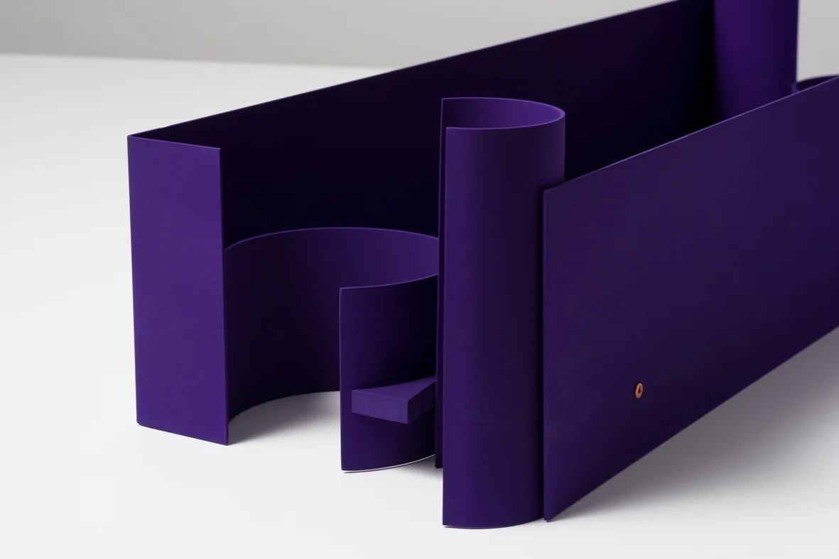 Matt Paweski Plush Edges 2017 Aluminium, copper rivets and vinyl paint 15.2 x 66 x 20.3 cm / 6 x 26 x 8 in
