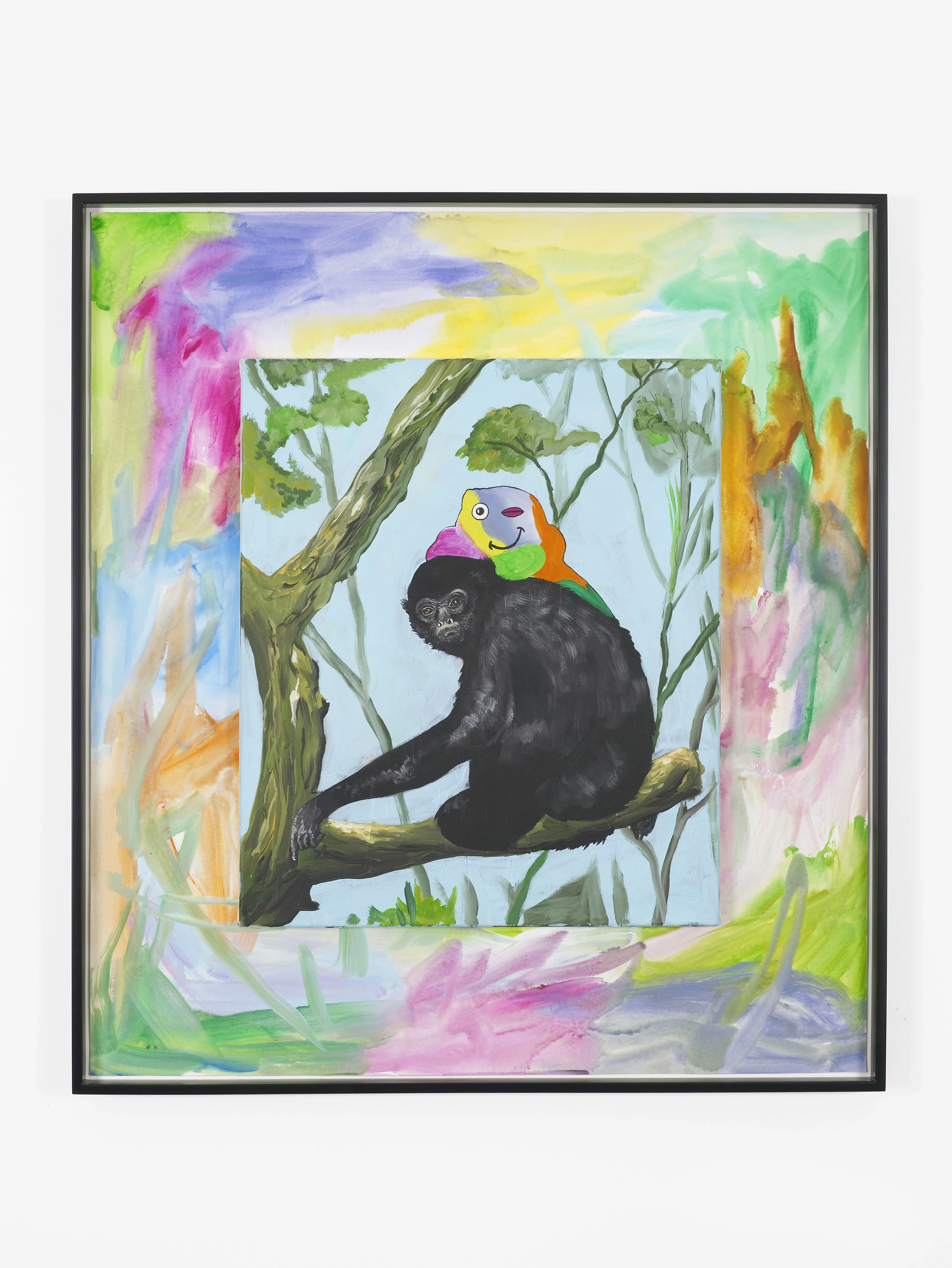Gibbons Grin 2017 Acrylic on paper and canvas 99 x 90 cm / 39 x 35.4 in, unframed 103.2 x 93.3 cm / 40.6 x 36.7 in, framed