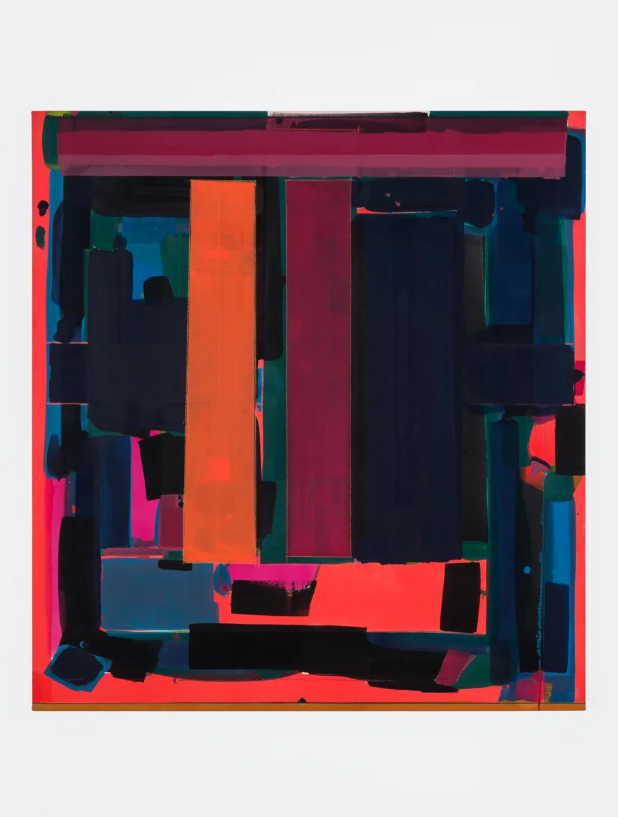 Second Plackat (night vision) 2018 Acrylic and crayon on canvas 132.7 x 122.5 cm / 52.25 x 48.25 in 