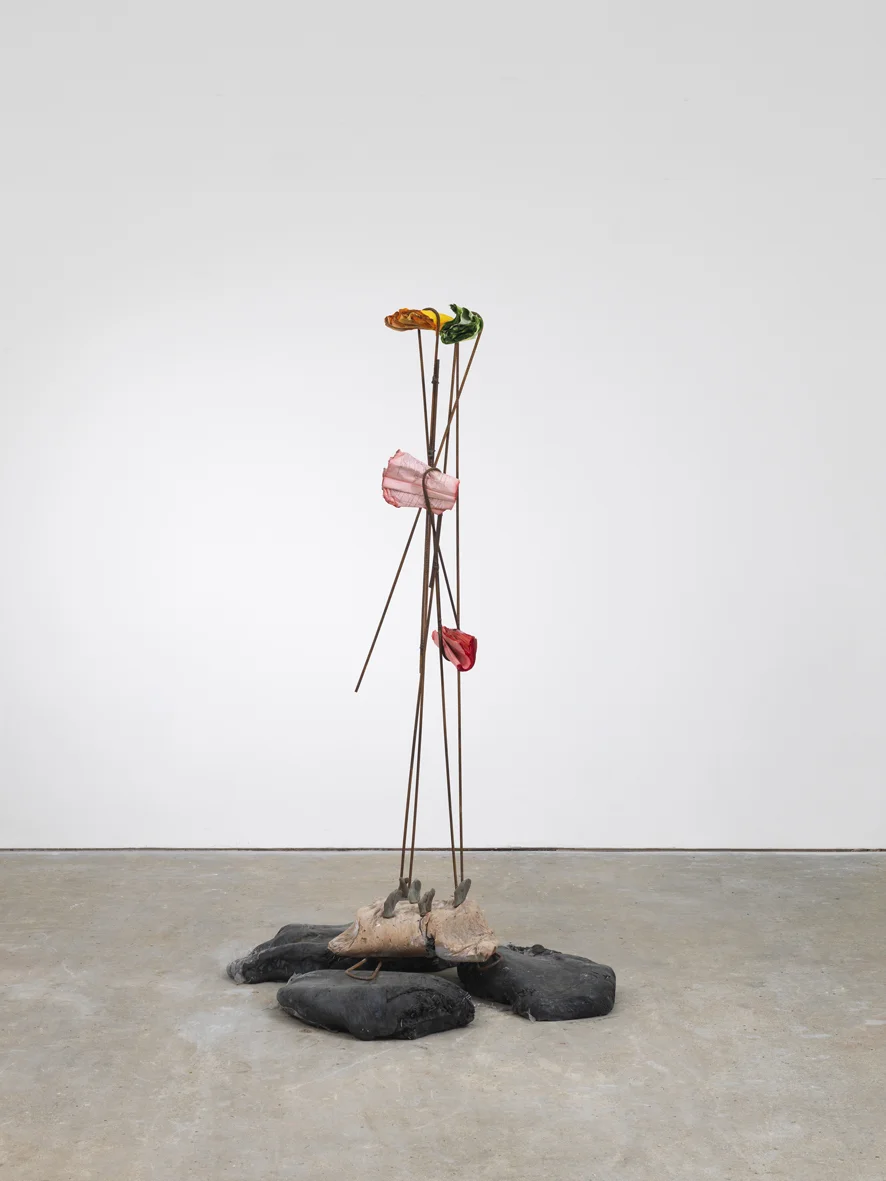 FFLL (Working Title) 2017 Ink stained books (ILO VEY), steel reinforcement, concrete, plaster and silicon adhesive 198 x 106 x 109 cm / 77.9 x 41.7 x 42.9 in 