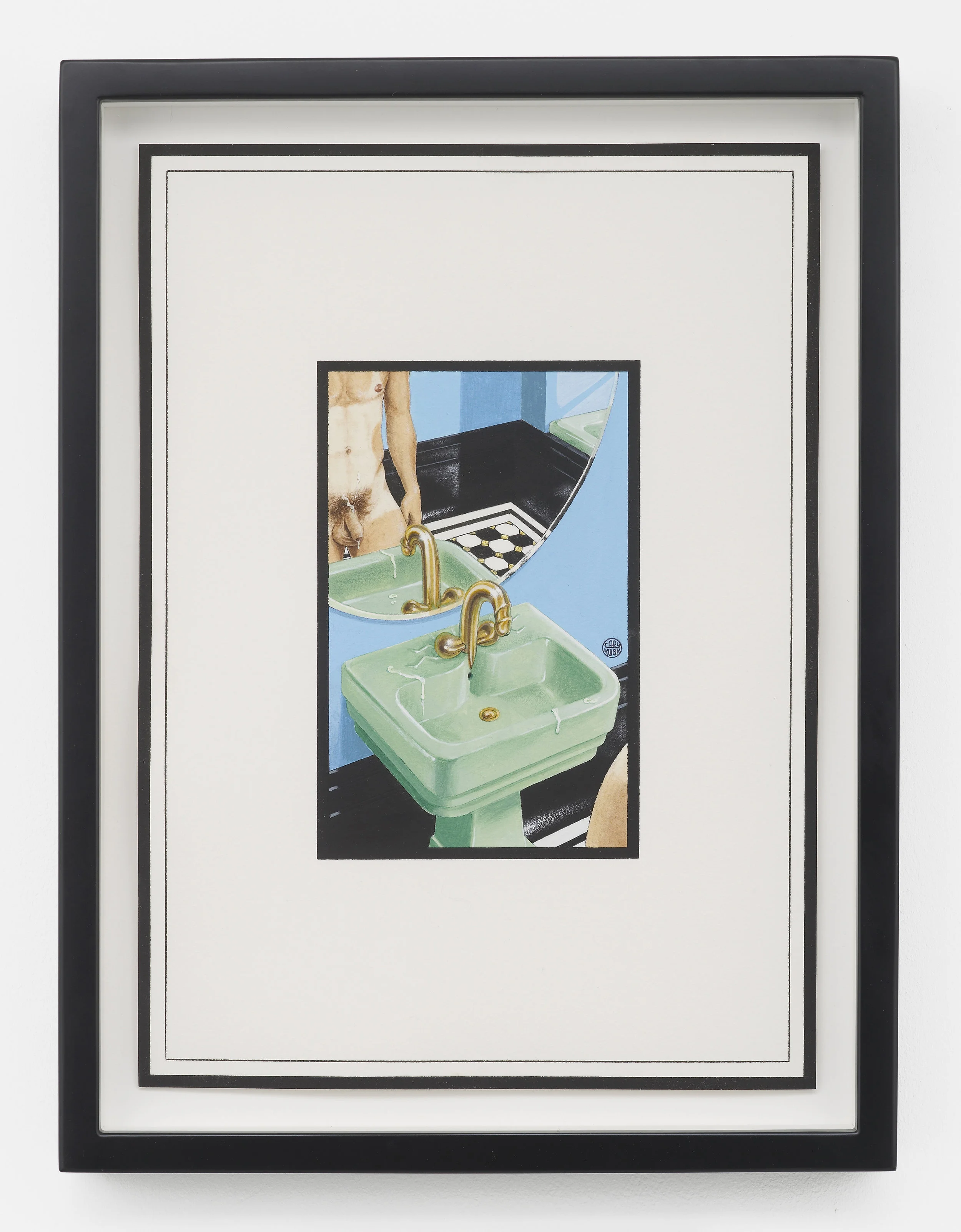 Jean Cock Eau 2018 Acrylic, ink and gold leaf 30.4 x 21.9 cm / 12 x 8.6 in unframed 35.2 x 26.5 x 3.8 cm / 13.9 x 10.4 x 1.5 in framed