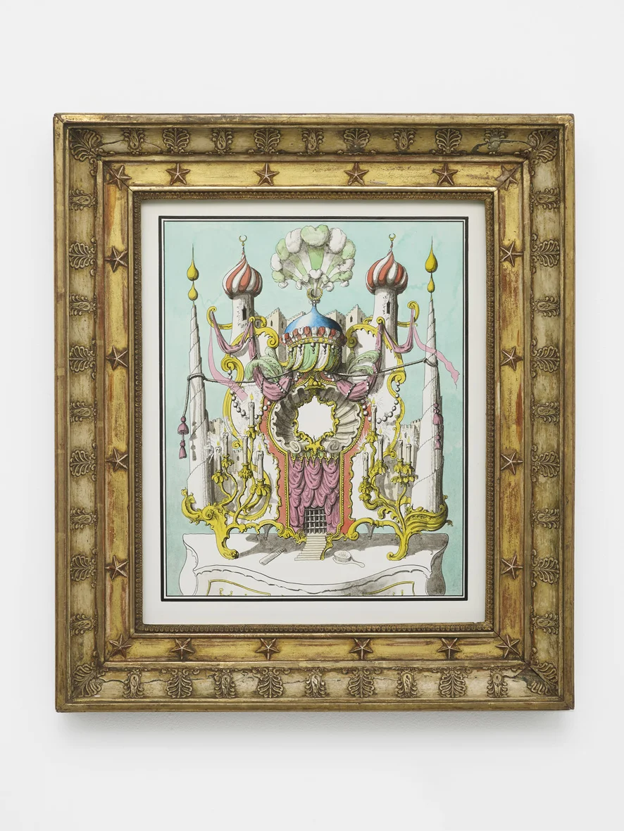 Dressing Mirror in the style of the Turkish Seraglio 2019 Ink and watercolour on paper, artist’s frame 57.5 x 49.5 x 6.5 cm / 22.6 x 19.4 x 2.5 in