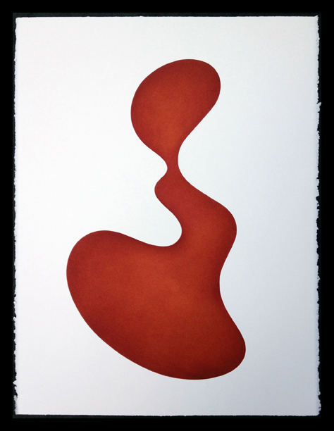 Jig Color aquatint with surface roll printed from shaped copper plate 25 x 19 inches (approx. image) 30 x 22.5 inches (sheet) 2012 edition 35