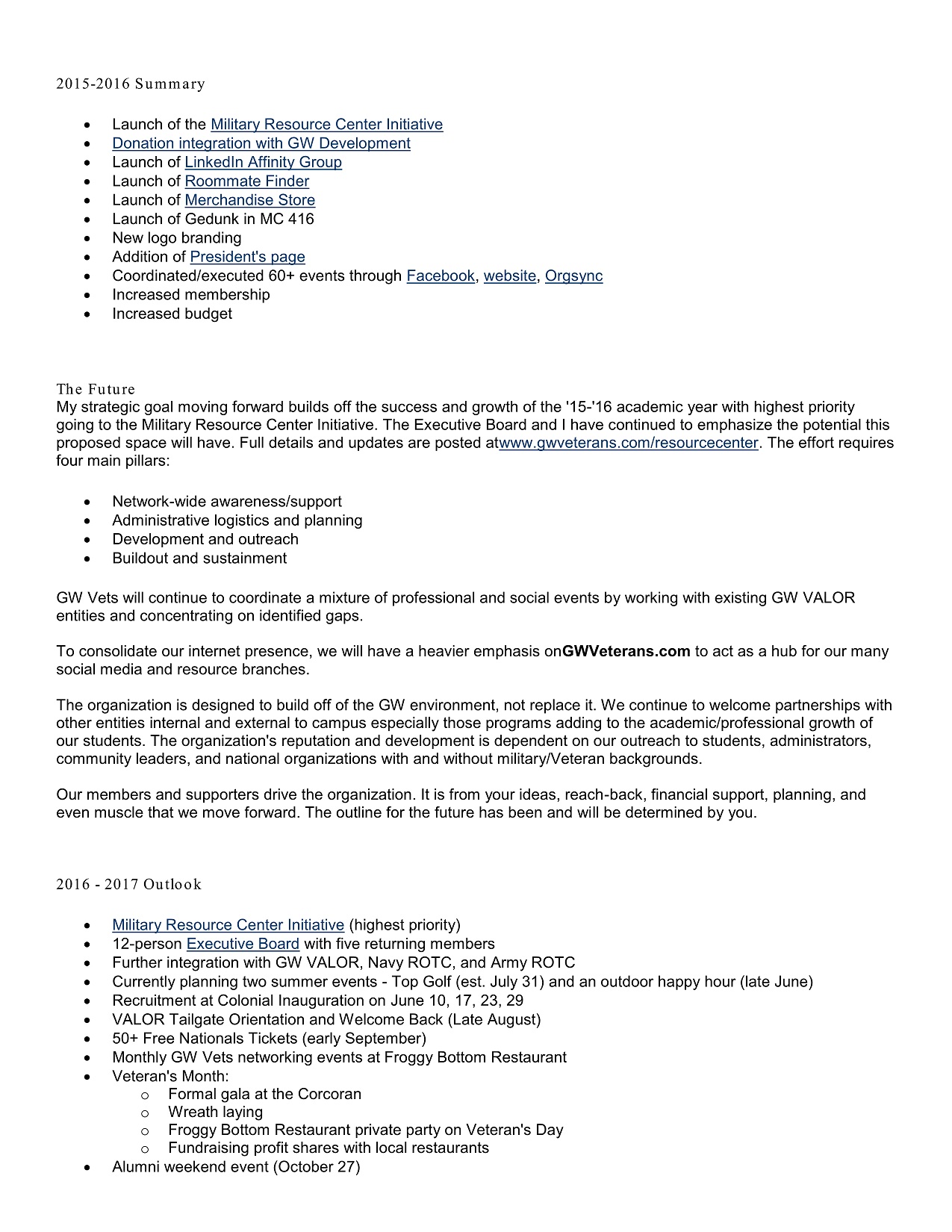 Letter From The President Commencement 16 Gw Veterans Letter From The President Commencement 16 Gw Veterans