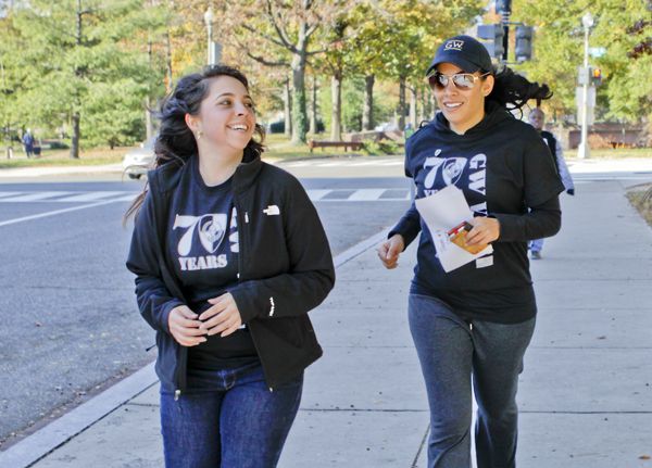 Elena Kim, a U.S. Army veteran who is earning her graduate degree in political management, raced across D.C. for a scavenger hunt Saturday in honor of Veterans Day. Several months after arriving at GW, Kim said she found a network of female veterans that helped her transition back to civilian life.