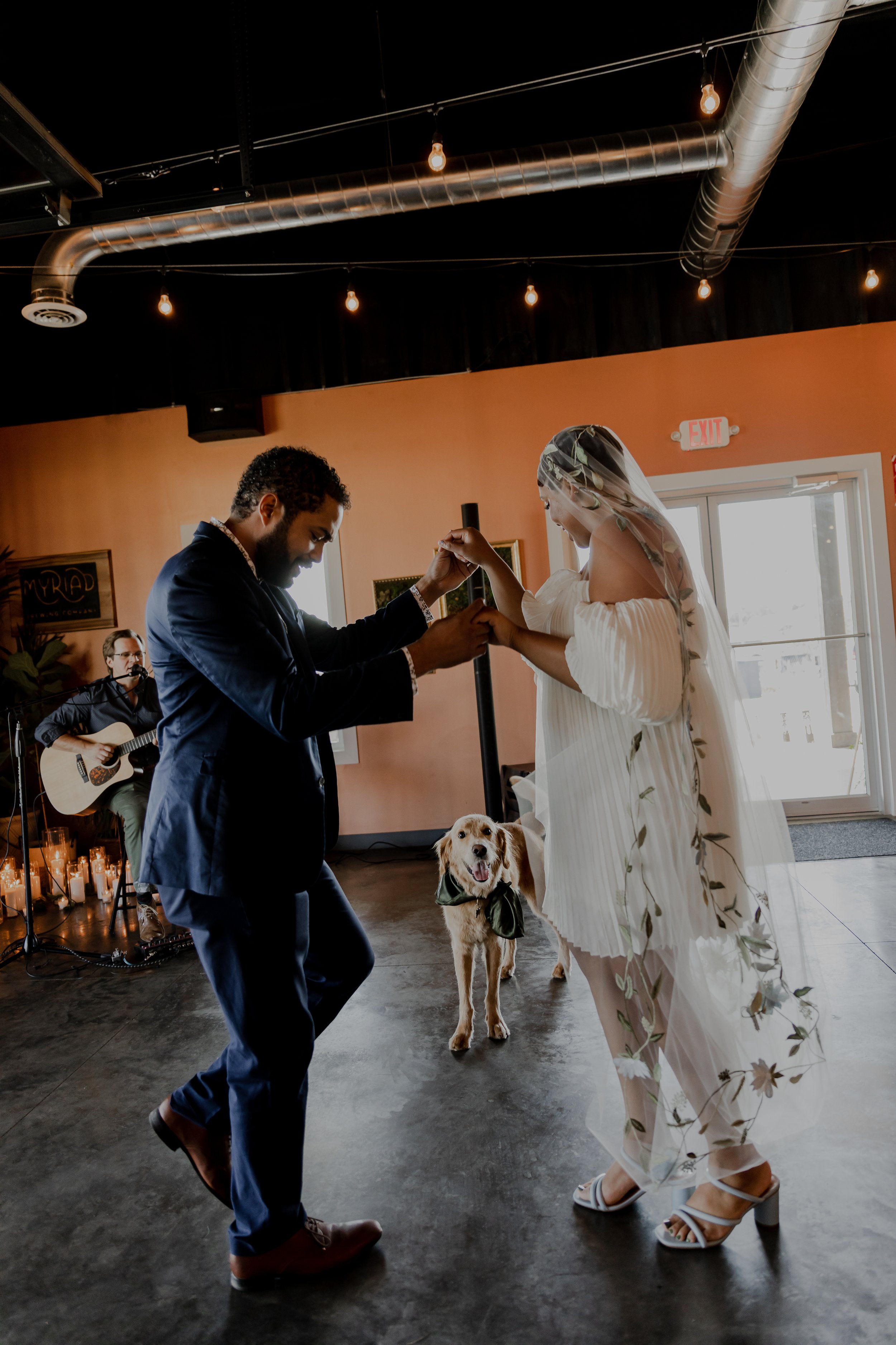  Dancing with dog in brewery 