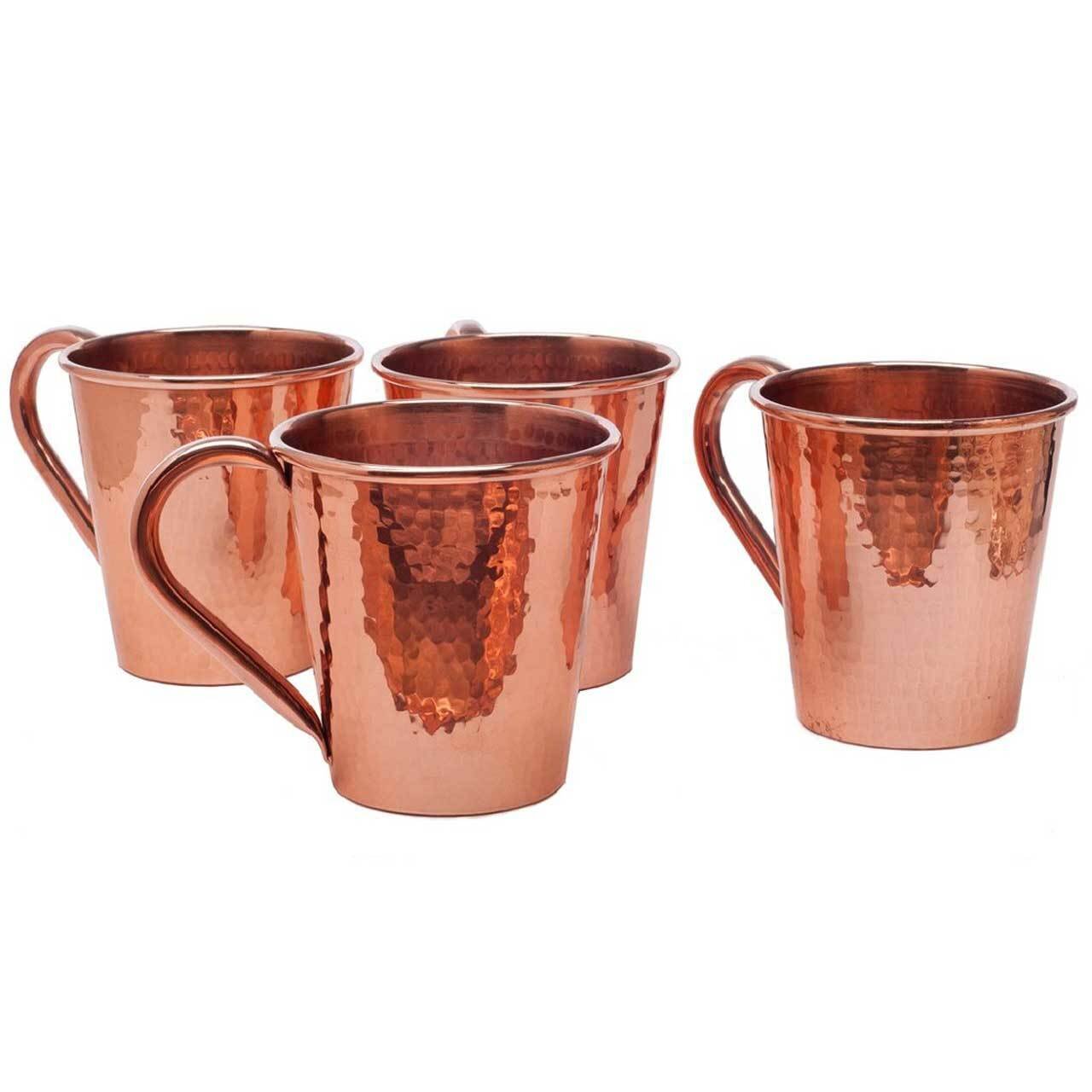 Copper Hammered Moscow Mule 18 oz Set of 2 Handleless Mugs 