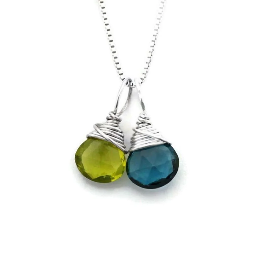 Two Stone Birthstone Necklace 