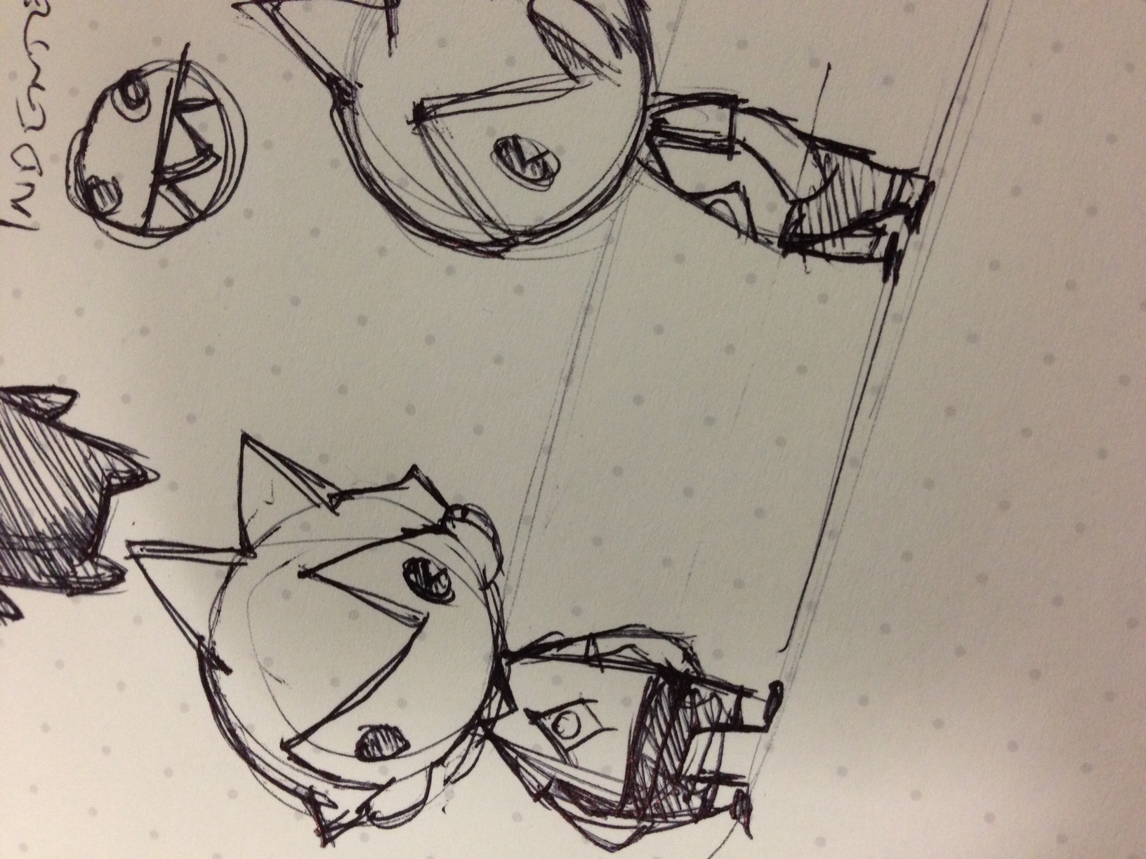 Initial thumbnail sketch of the figure.