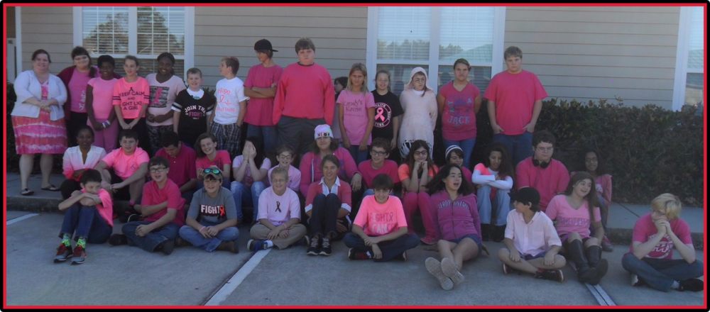  As a show of support for the family members of two of our middle school students, we had a "Pink Day" where students wore pink and raised $153.90 for the Breast Cancer Research Foundation.&nbsp; 