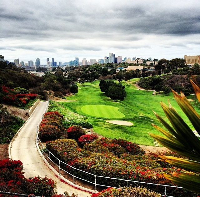 Skyline views from the 19th hole in Balboa Park.
