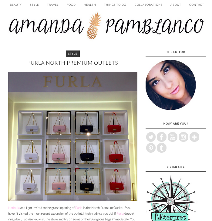 Furla North Premium Outlets | Amanda Pamblanco