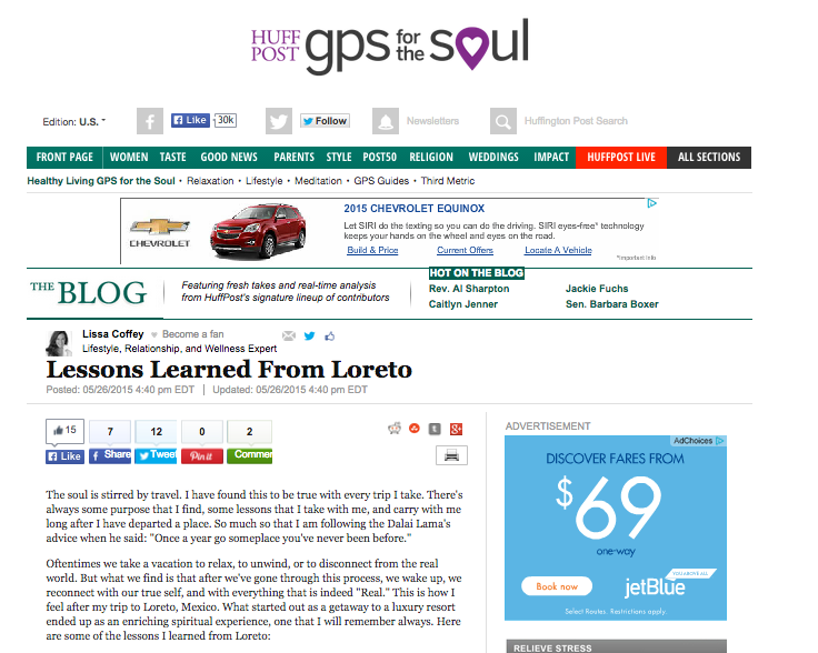 Lessons learned from Loreto - Huffington Post GPS for the Soul