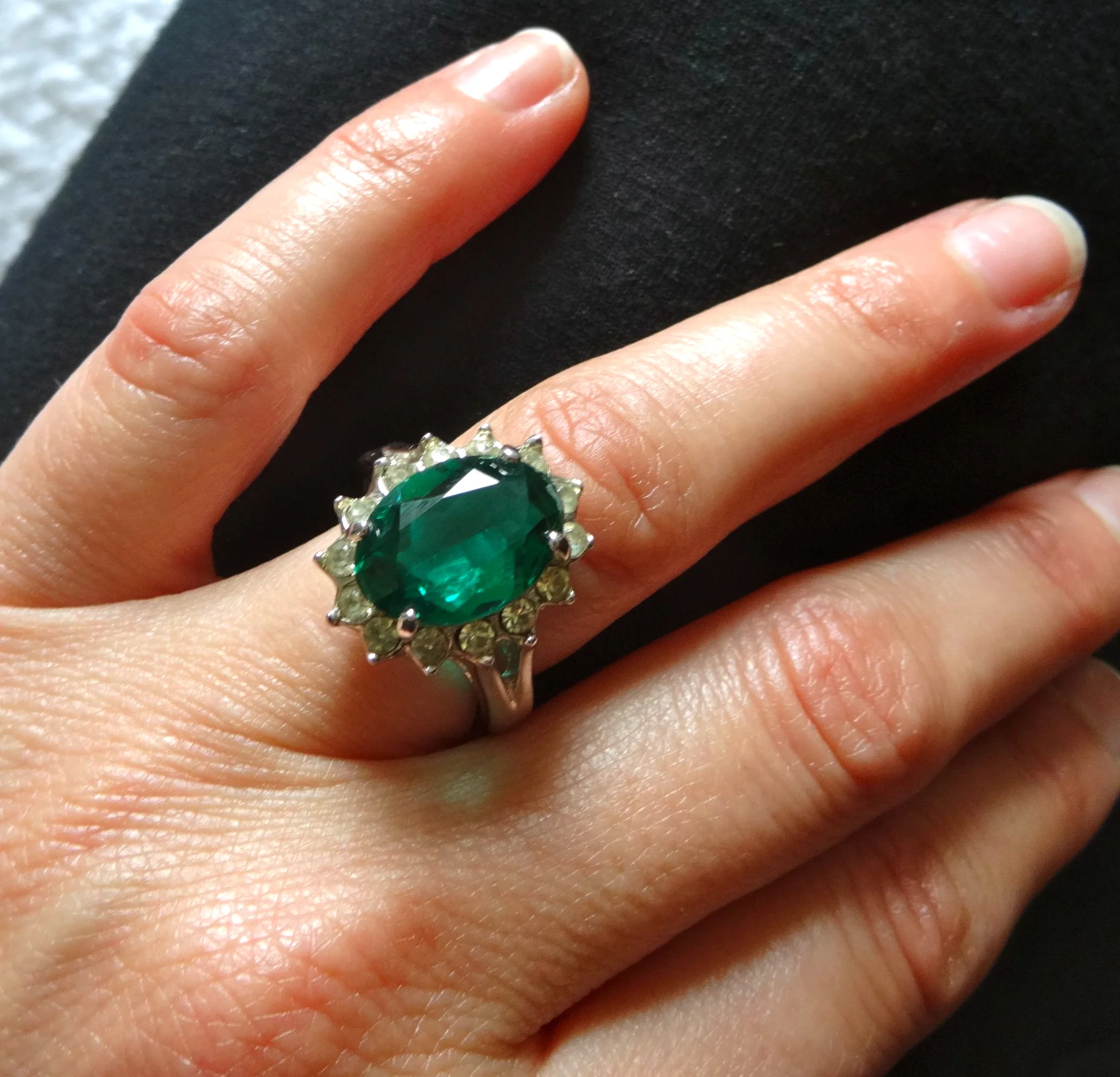 Faux Emerald Solitaire