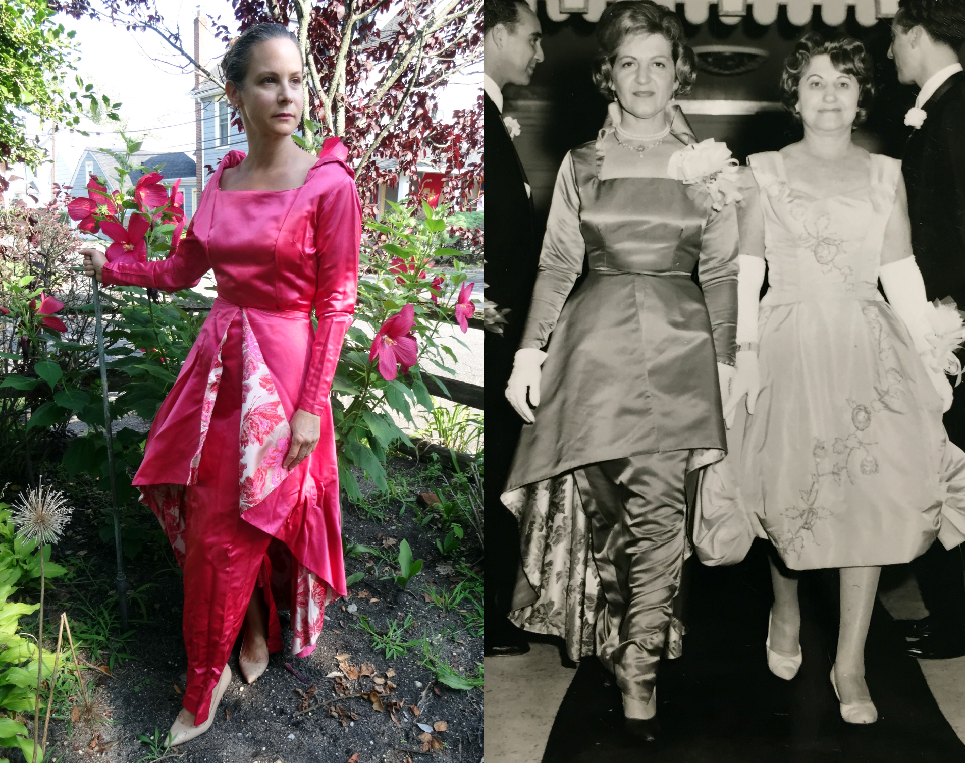 Hot pink mother of the Bride gown