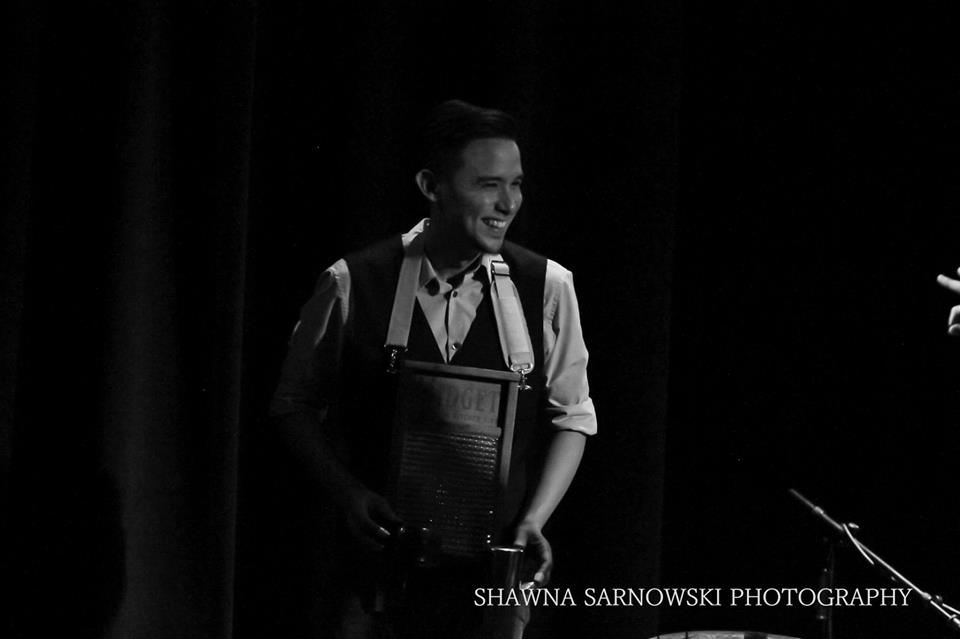 Playing washboard with the Honey Whiskey Trio at the Temecula Community Theater
