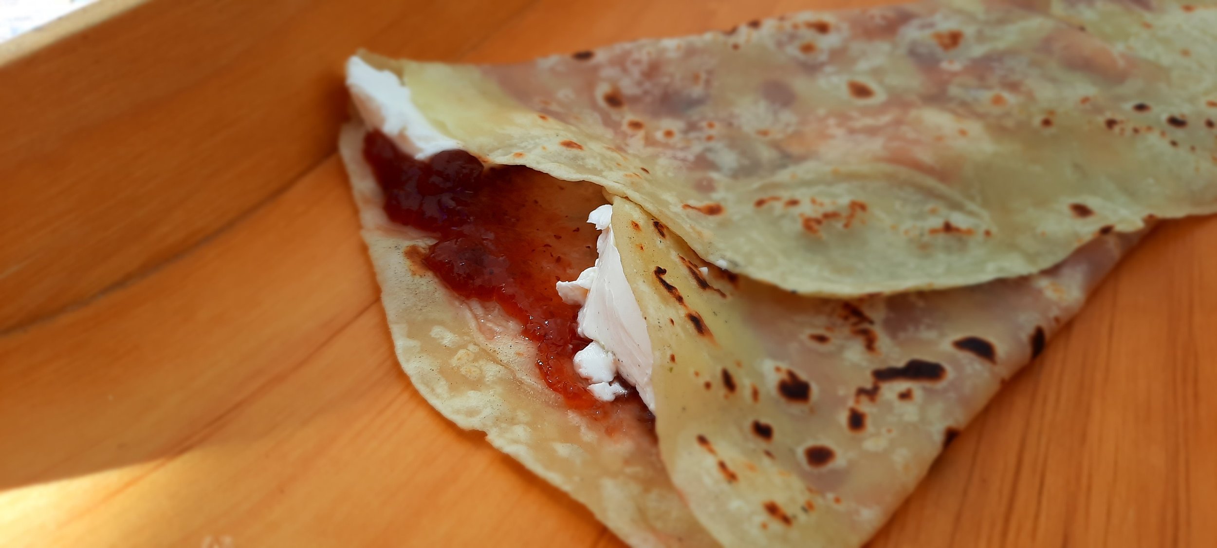 Lingonberry and cream cheese lefse